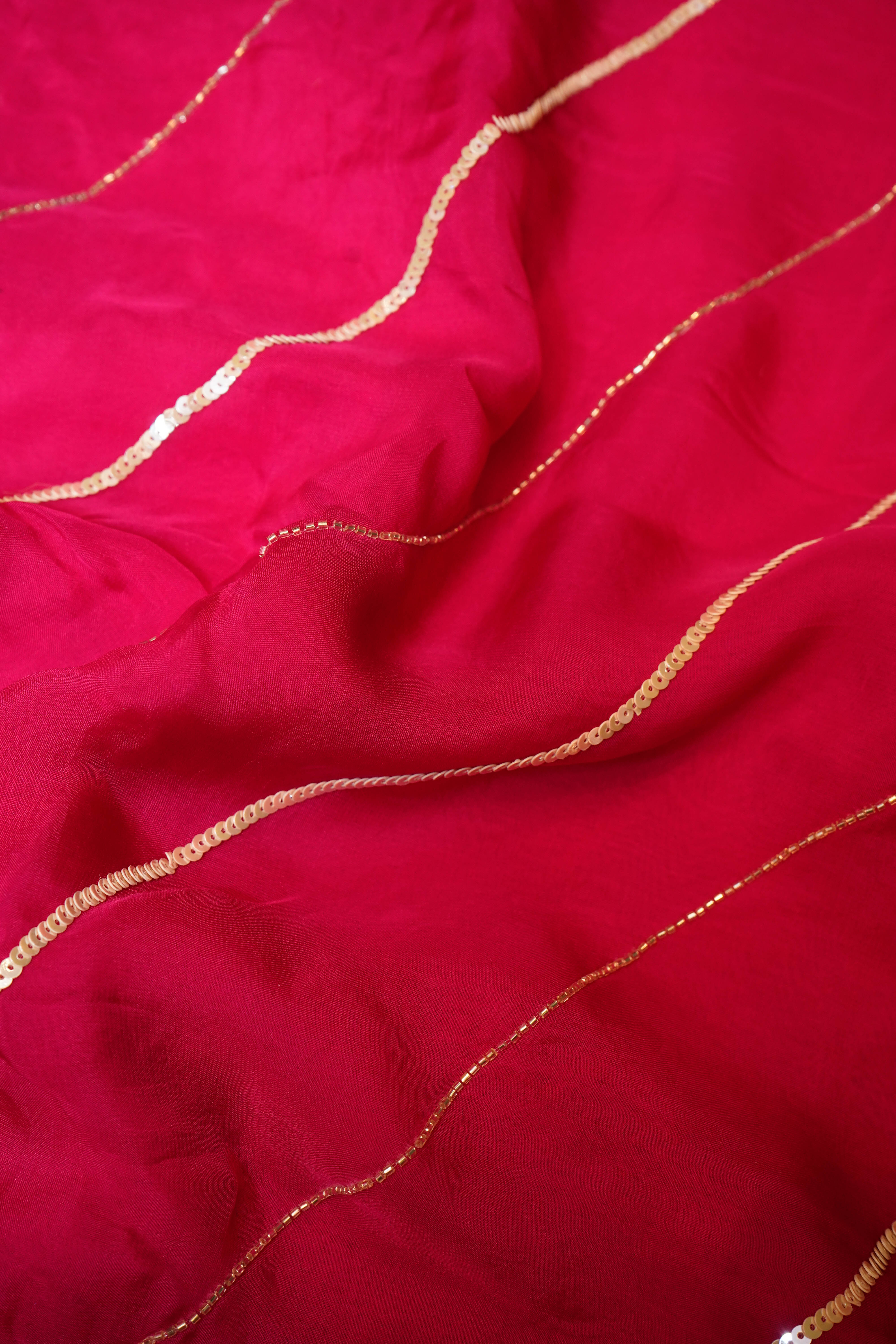 Designer Dark Pink Organza Saree