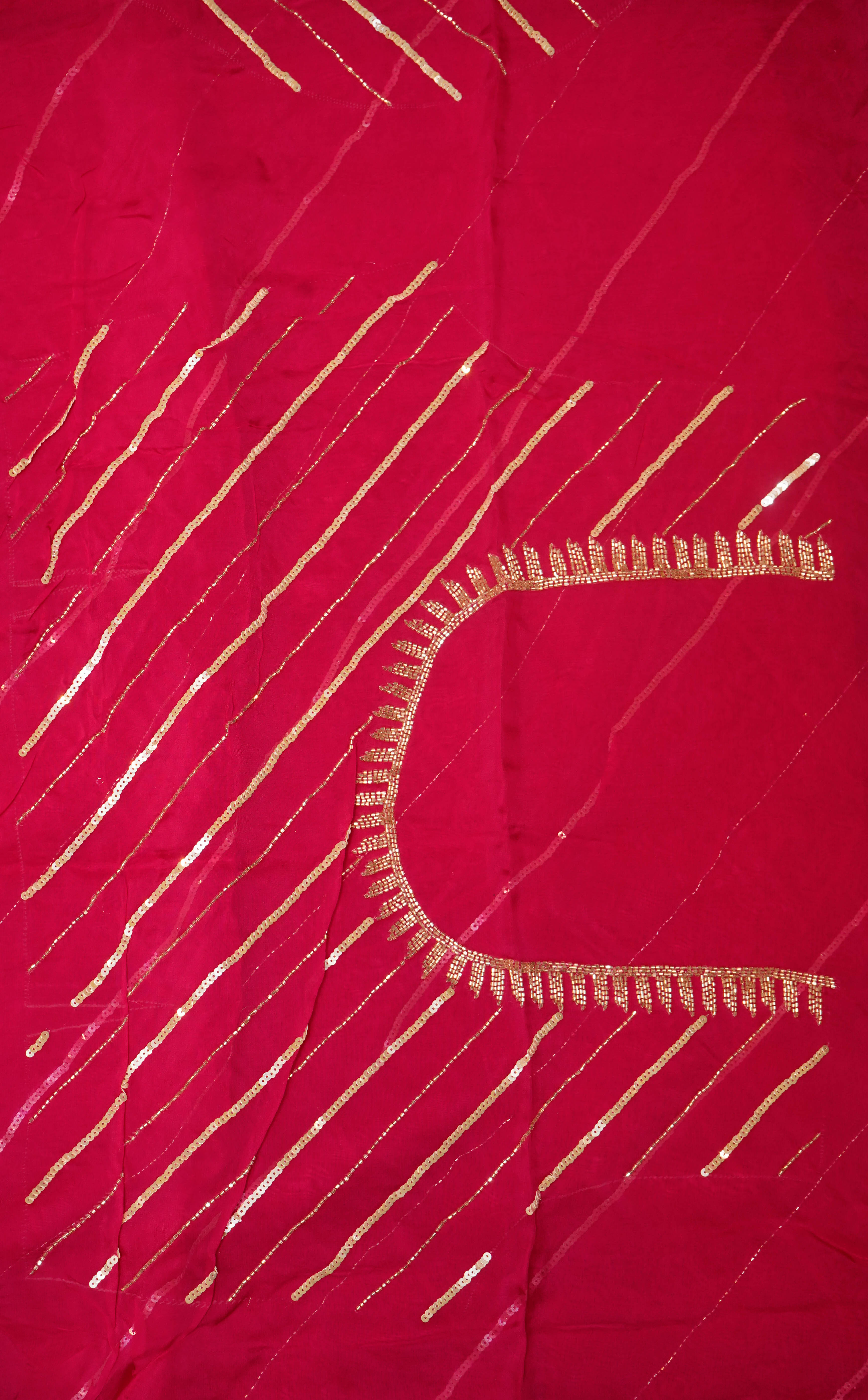 Designer Dark Pink Organza Saree