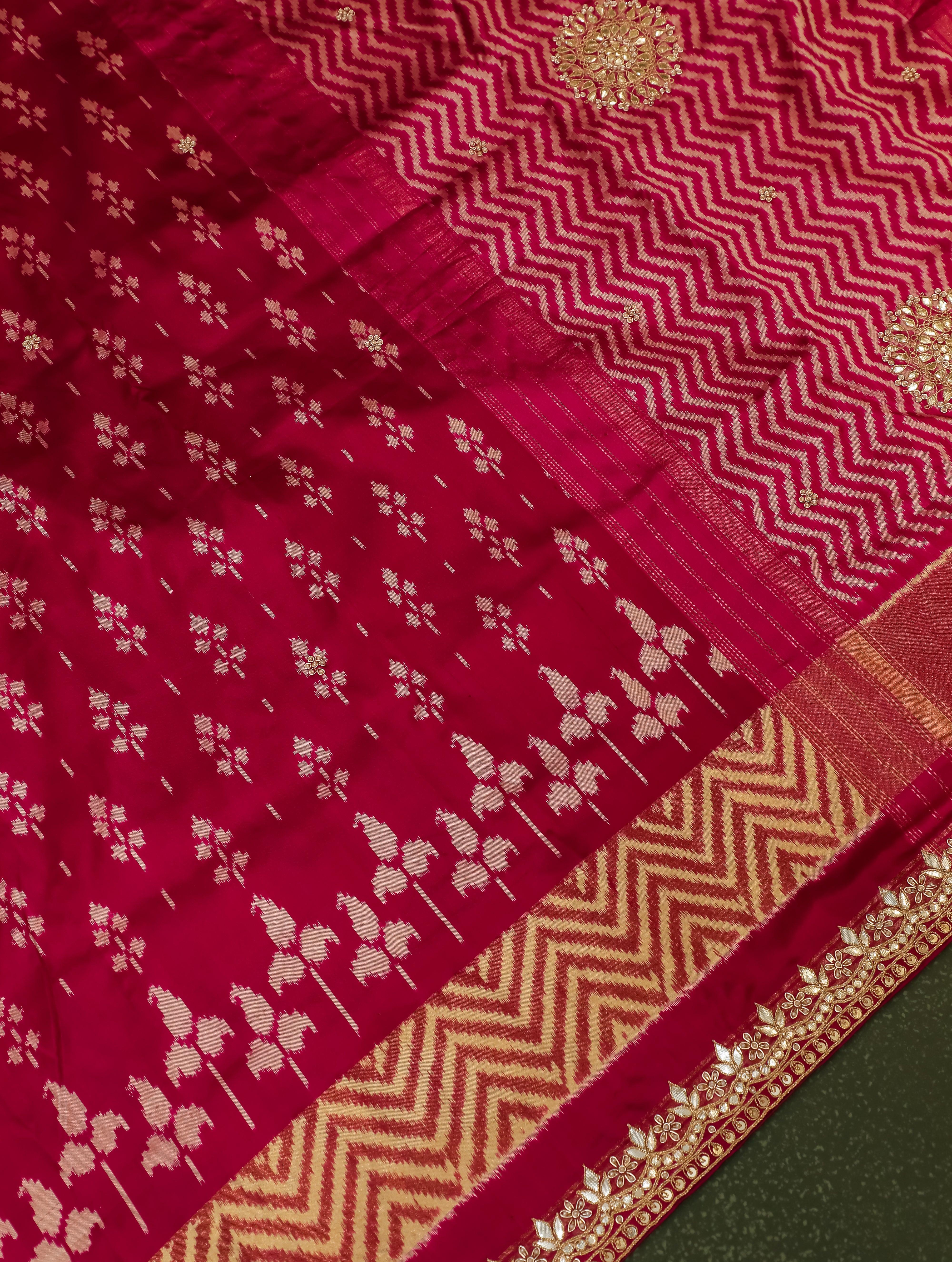 Designer Rani Pink Katan Silk Saree - Sumangal Ekam