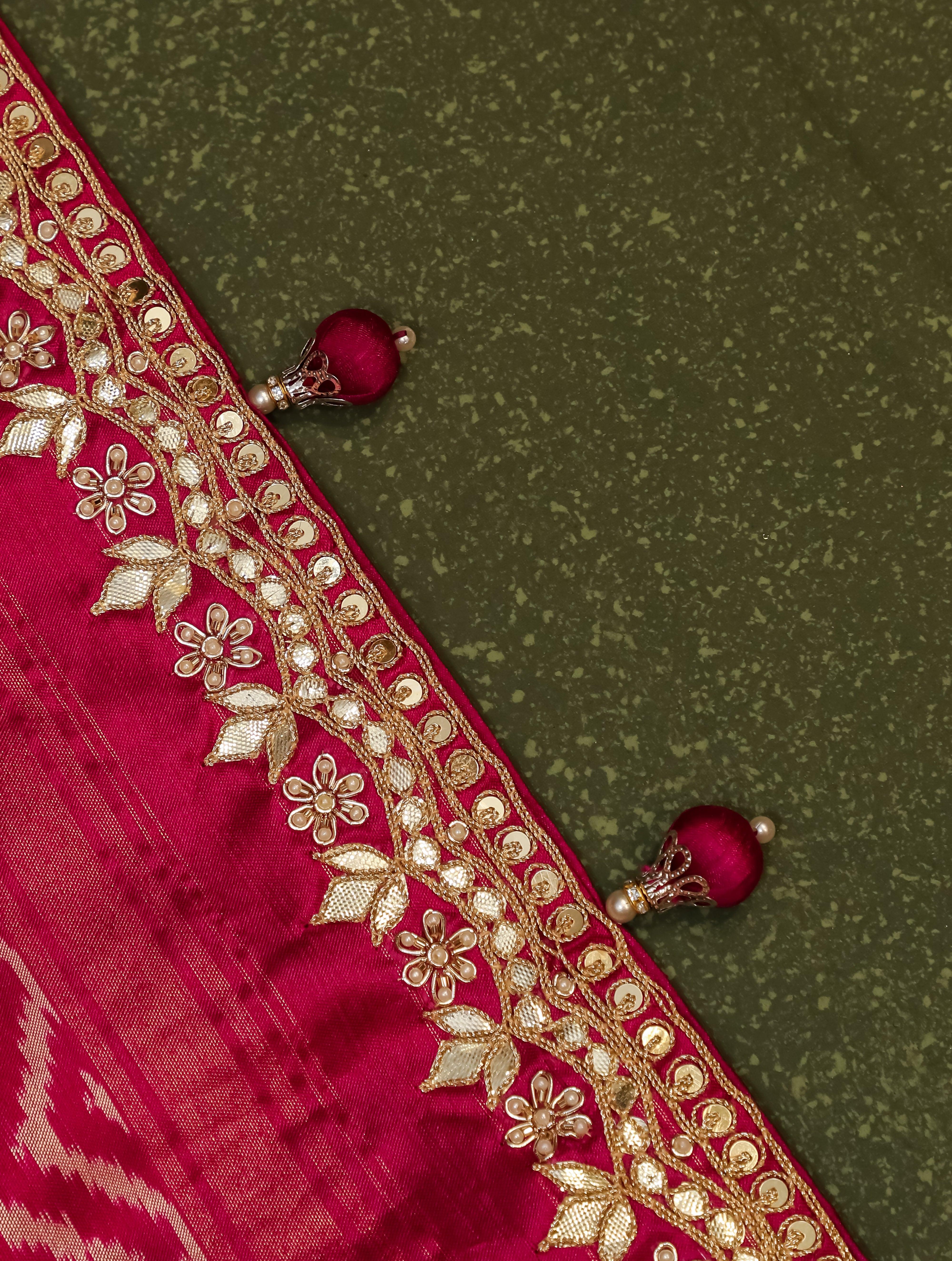 Designer Rani Pink Katan Silk Saree - Sumangal Ekam