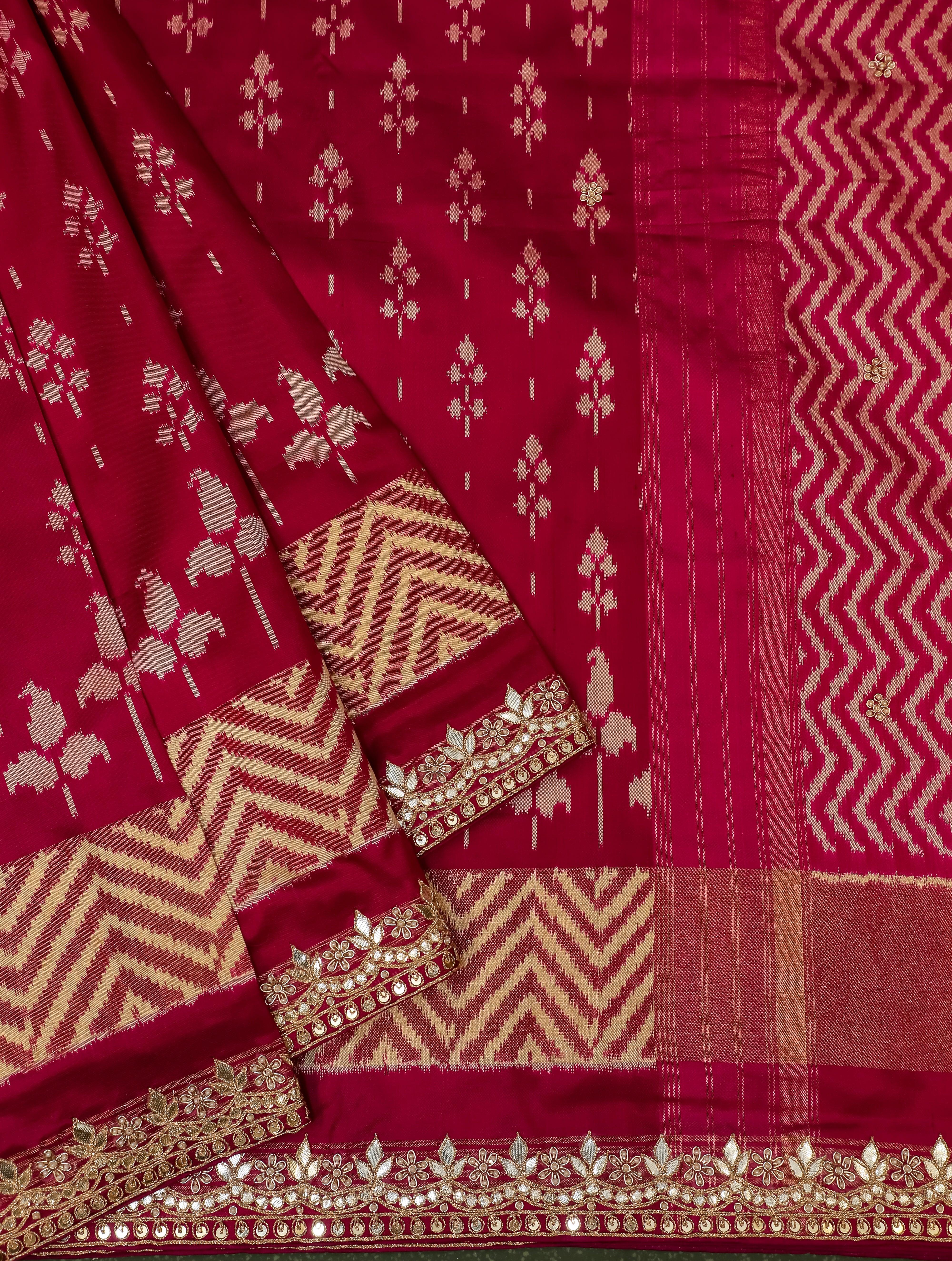Designer Rani Pink Katan Silk Saree - Sumangal Ekam