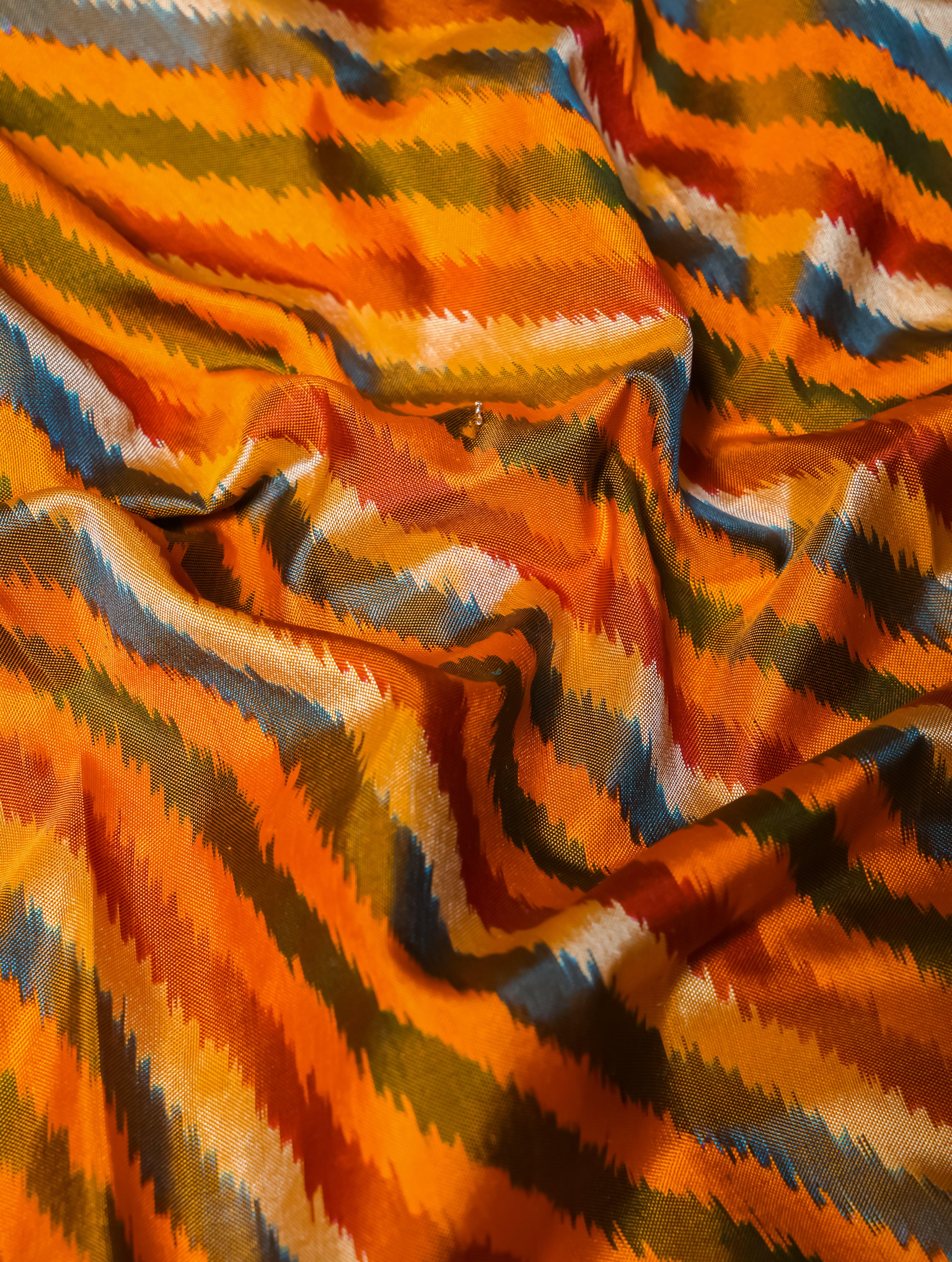 Designer Multi Color Katan Silk Saree - Sumangal Ekam