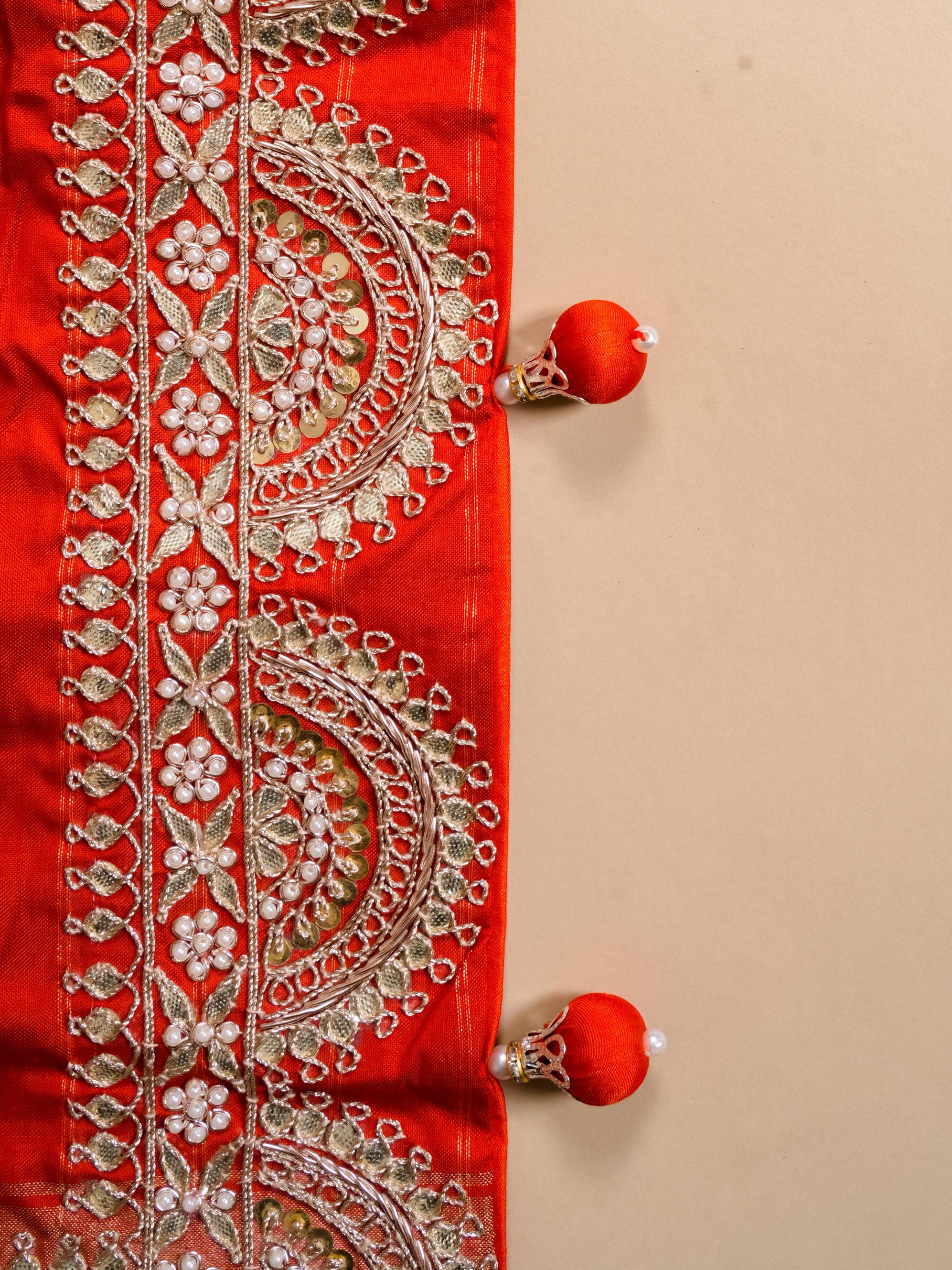 Handwoven Red Banarasi Patola Silk  Saree - Sumangal Ekam