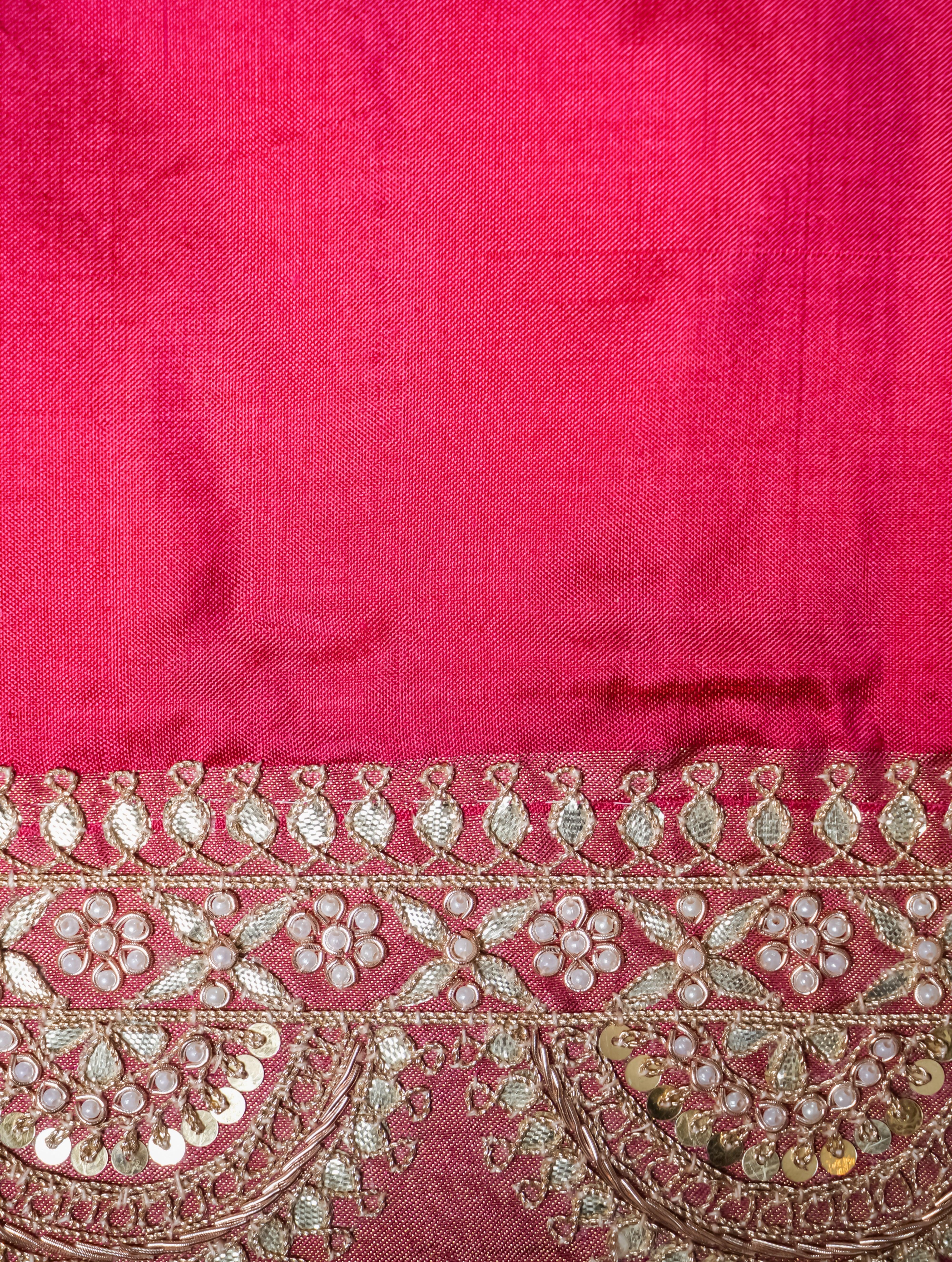 Designer Pink Banarasi Katan Silk Saree - Sumangal Ekam