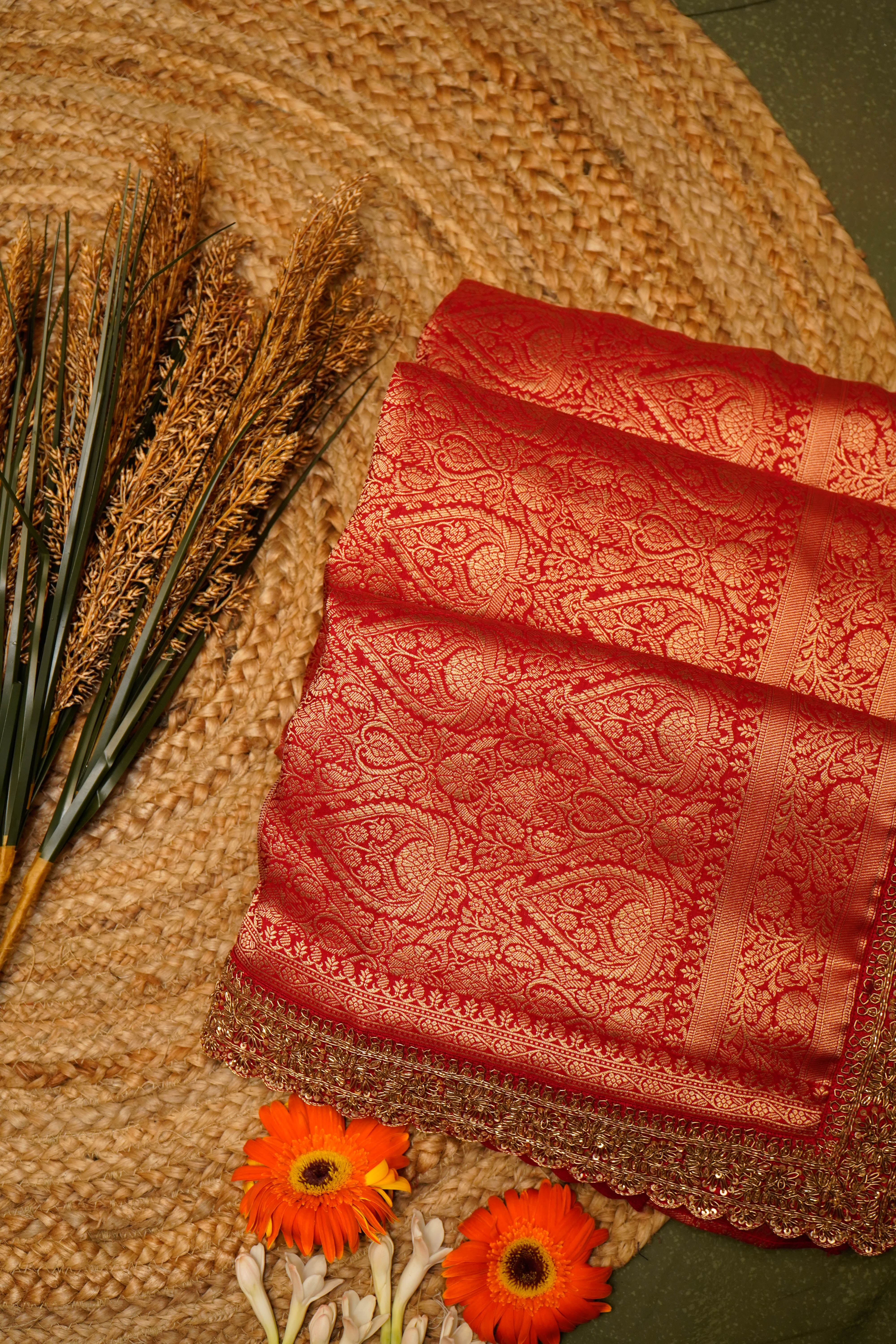 Handwoven Pink Banarasi Munga Silk Saree