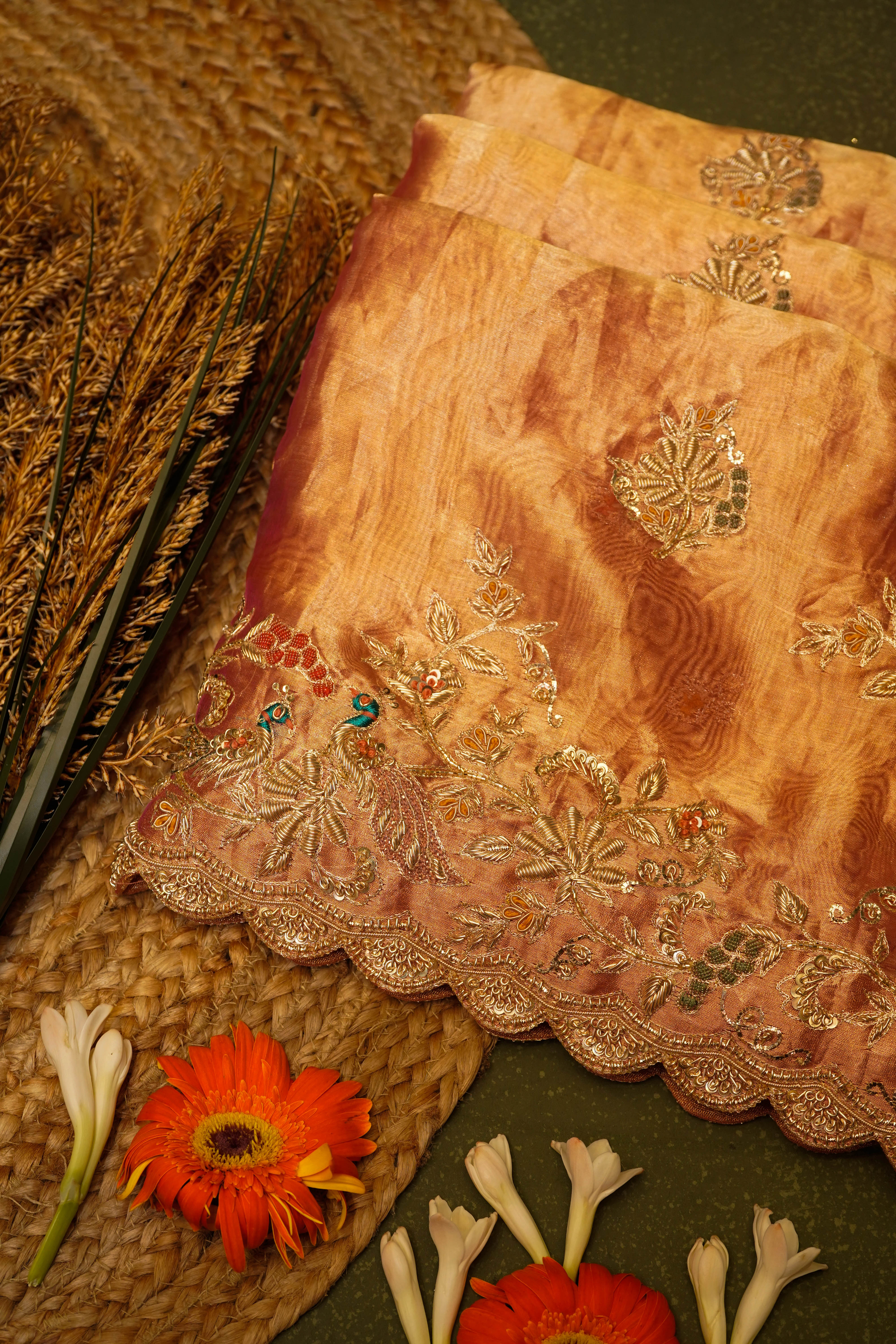 Designer Gold Tissue Silk Saree