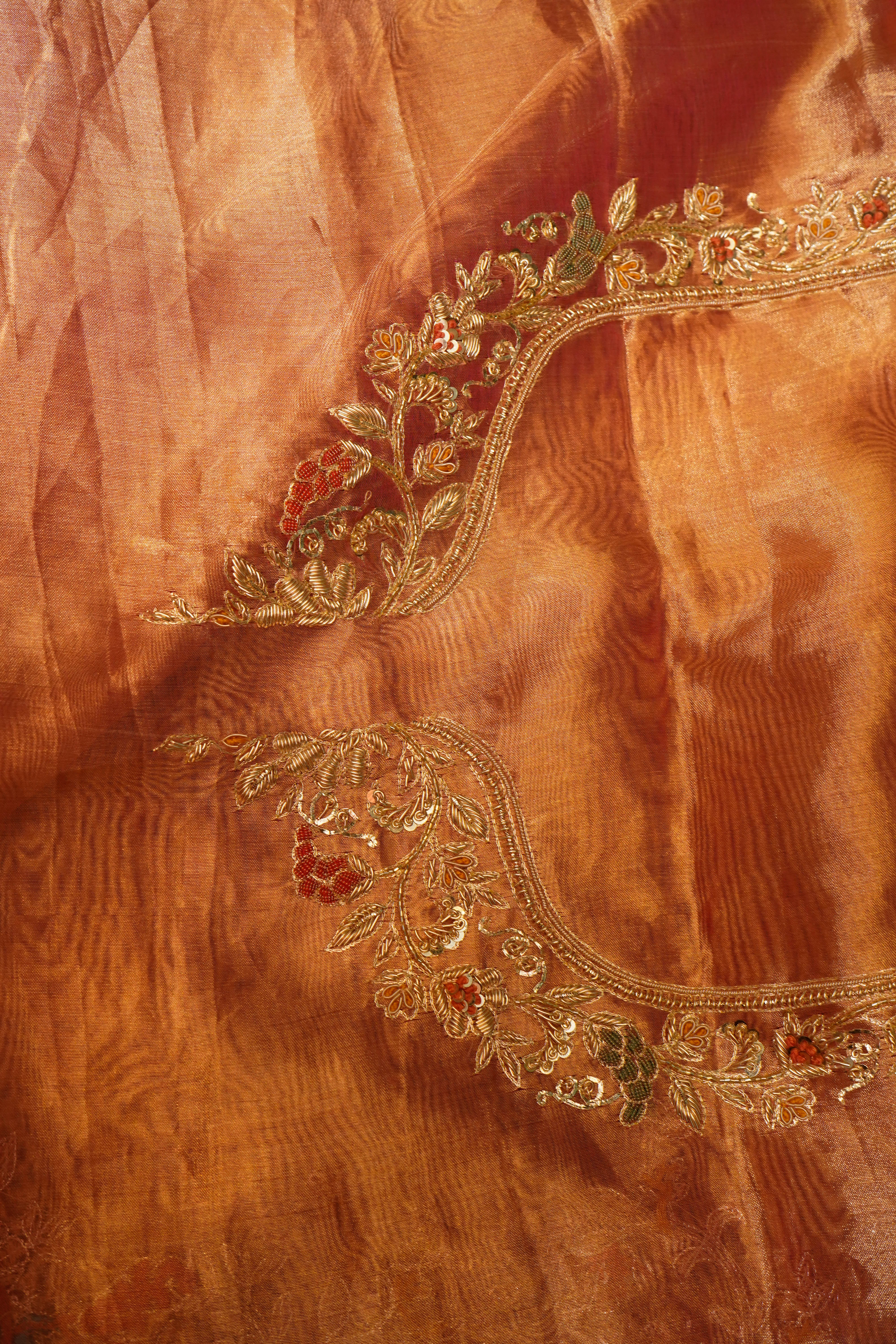 Designer Gold Tissue Silk Saree
