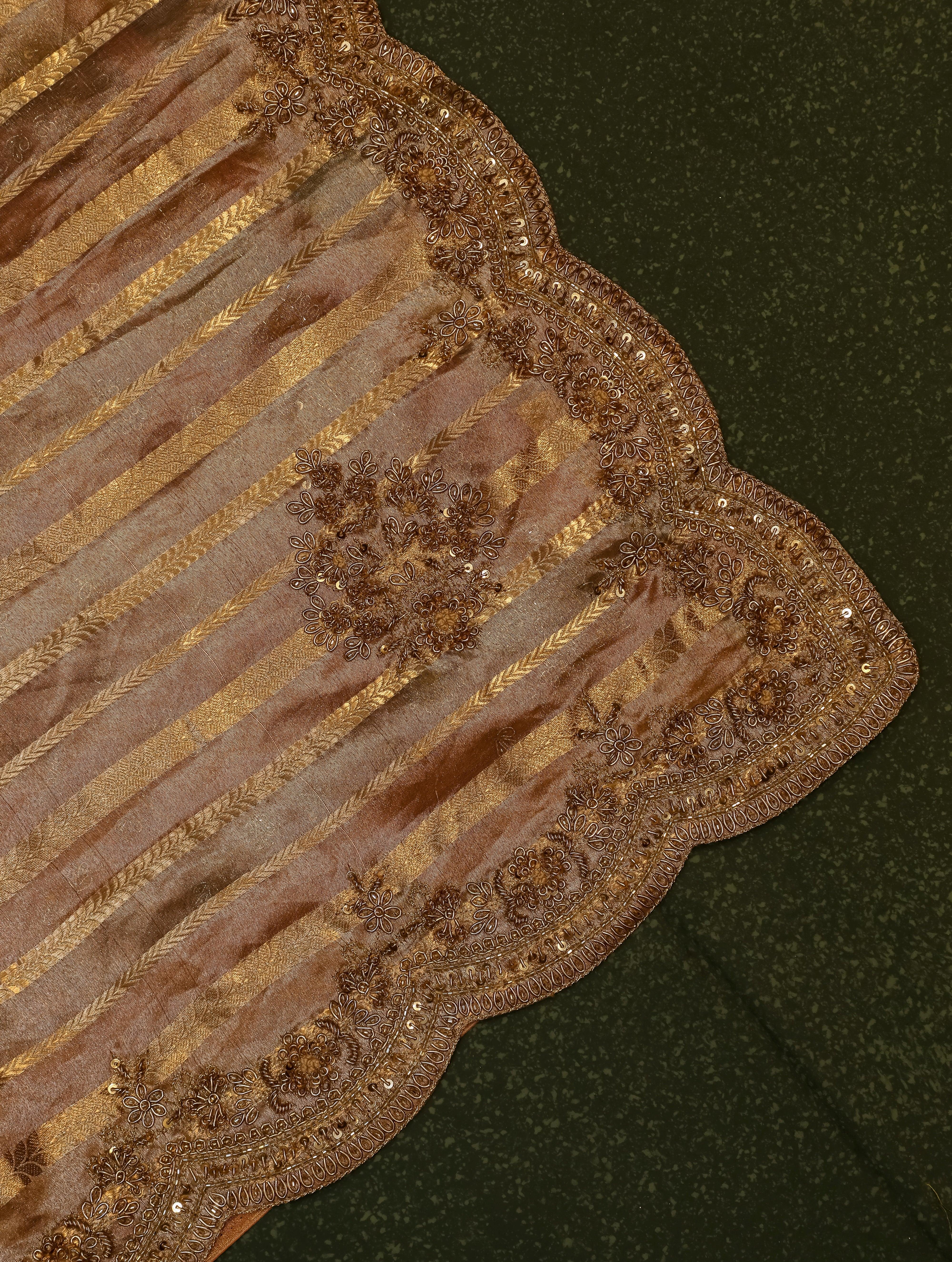 Designer Rose Gold Tissue Silk Saree - Sumangal Ekam