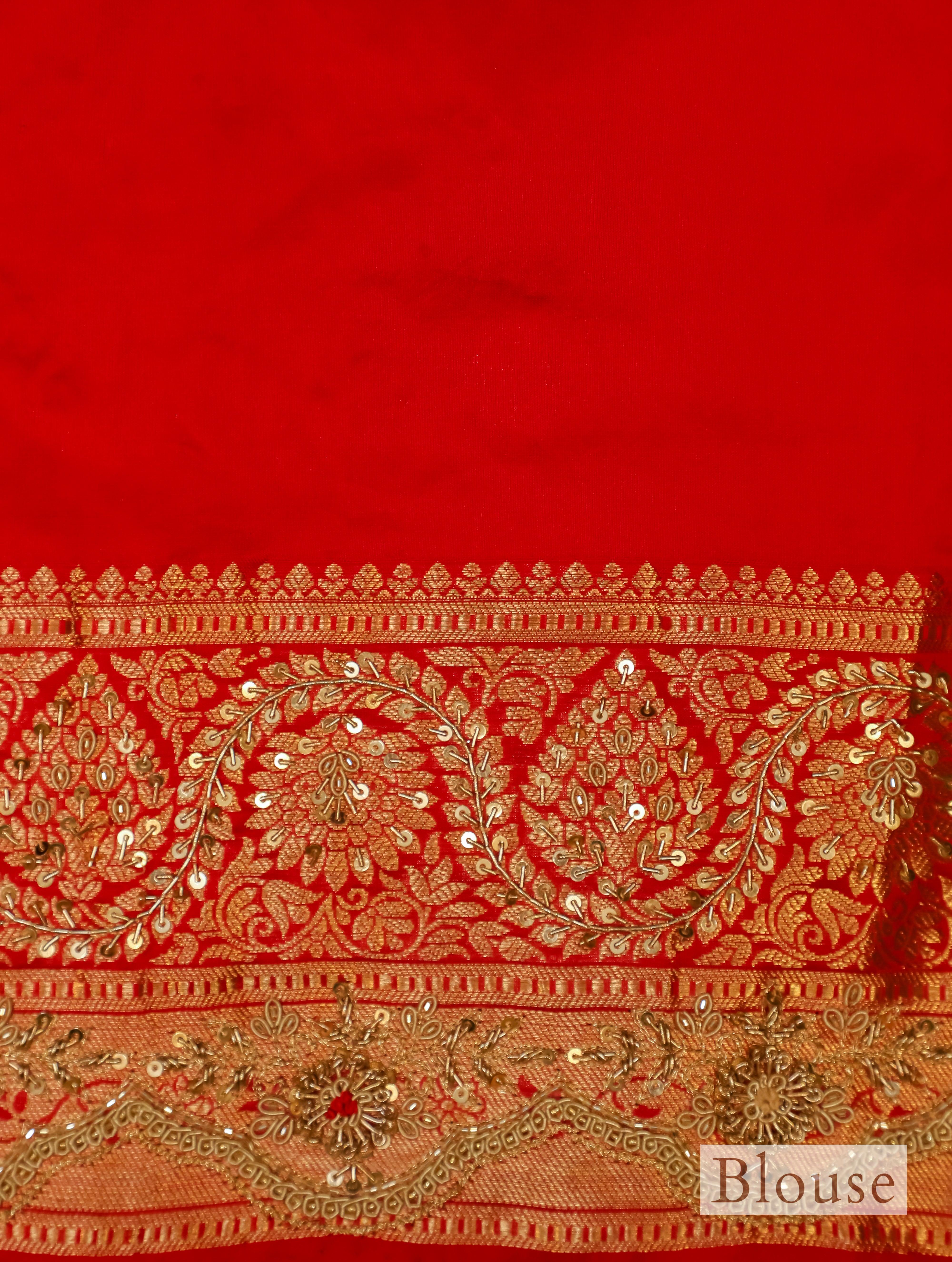 Designer Red Katan Silk Saree - Sumangal Ekam