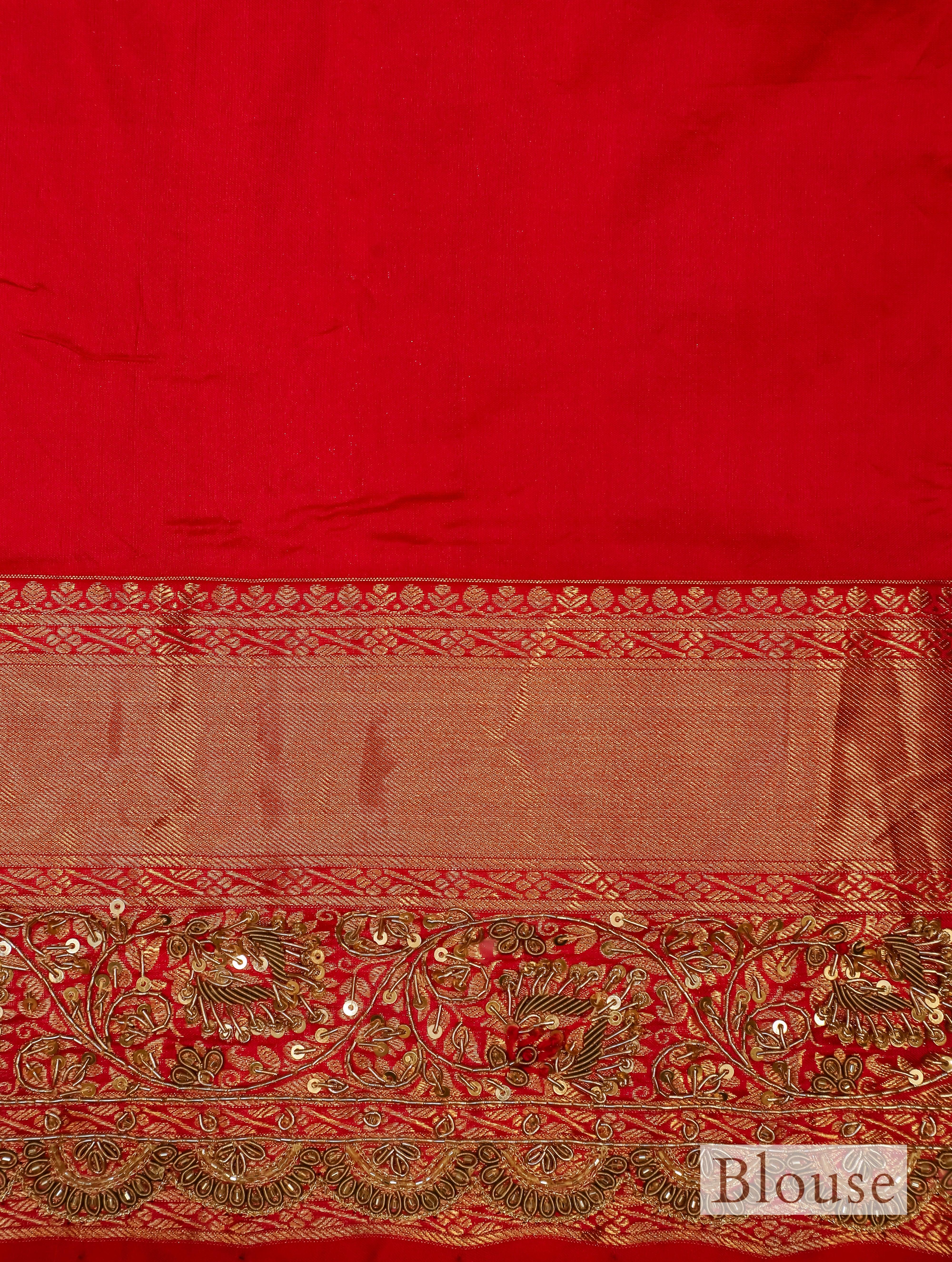 Designer Red Katan Silk Saree - Sumangal Ekam