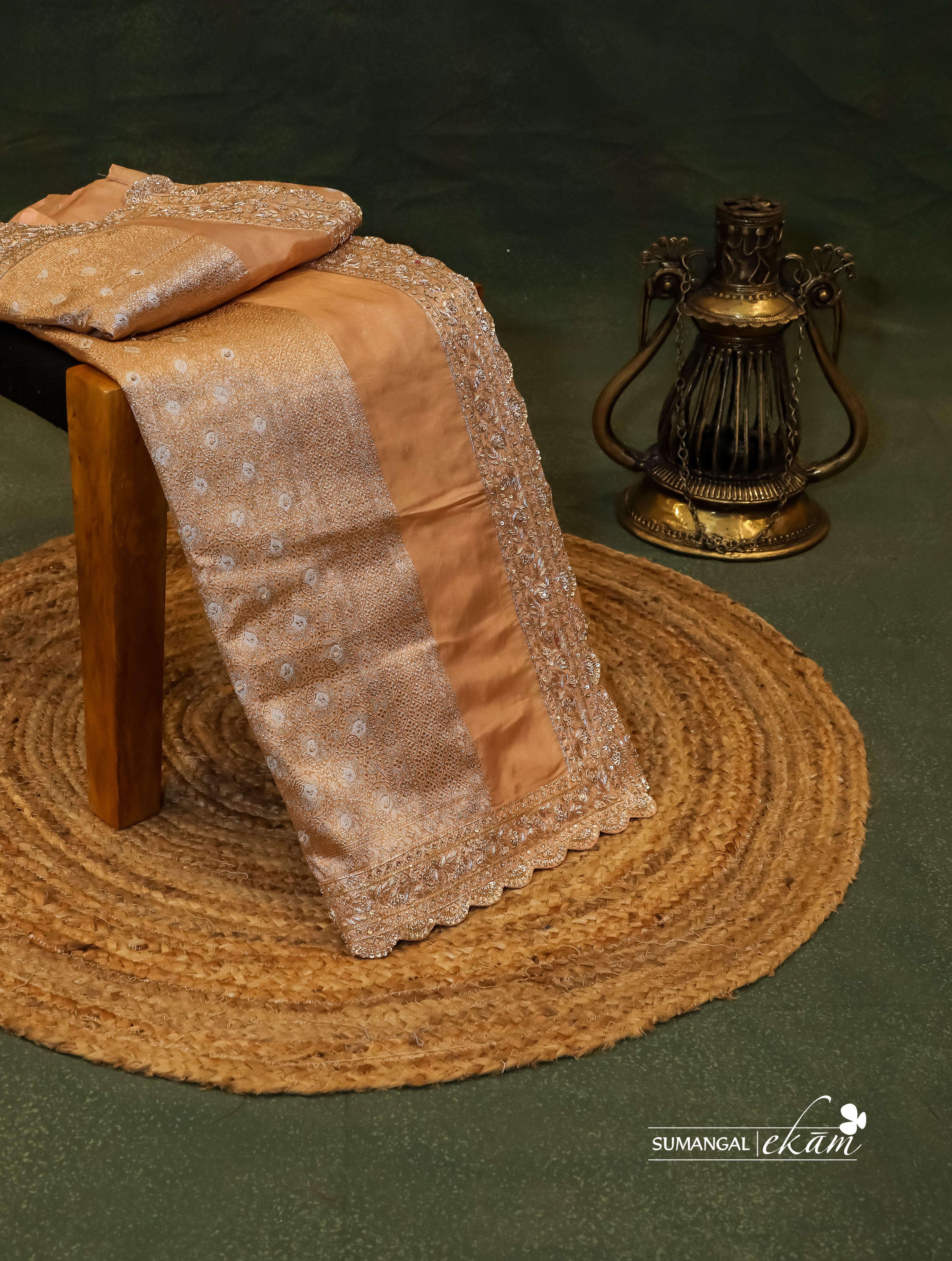 Designer Gold Katan Tissue Saree - Sumangal Ekam