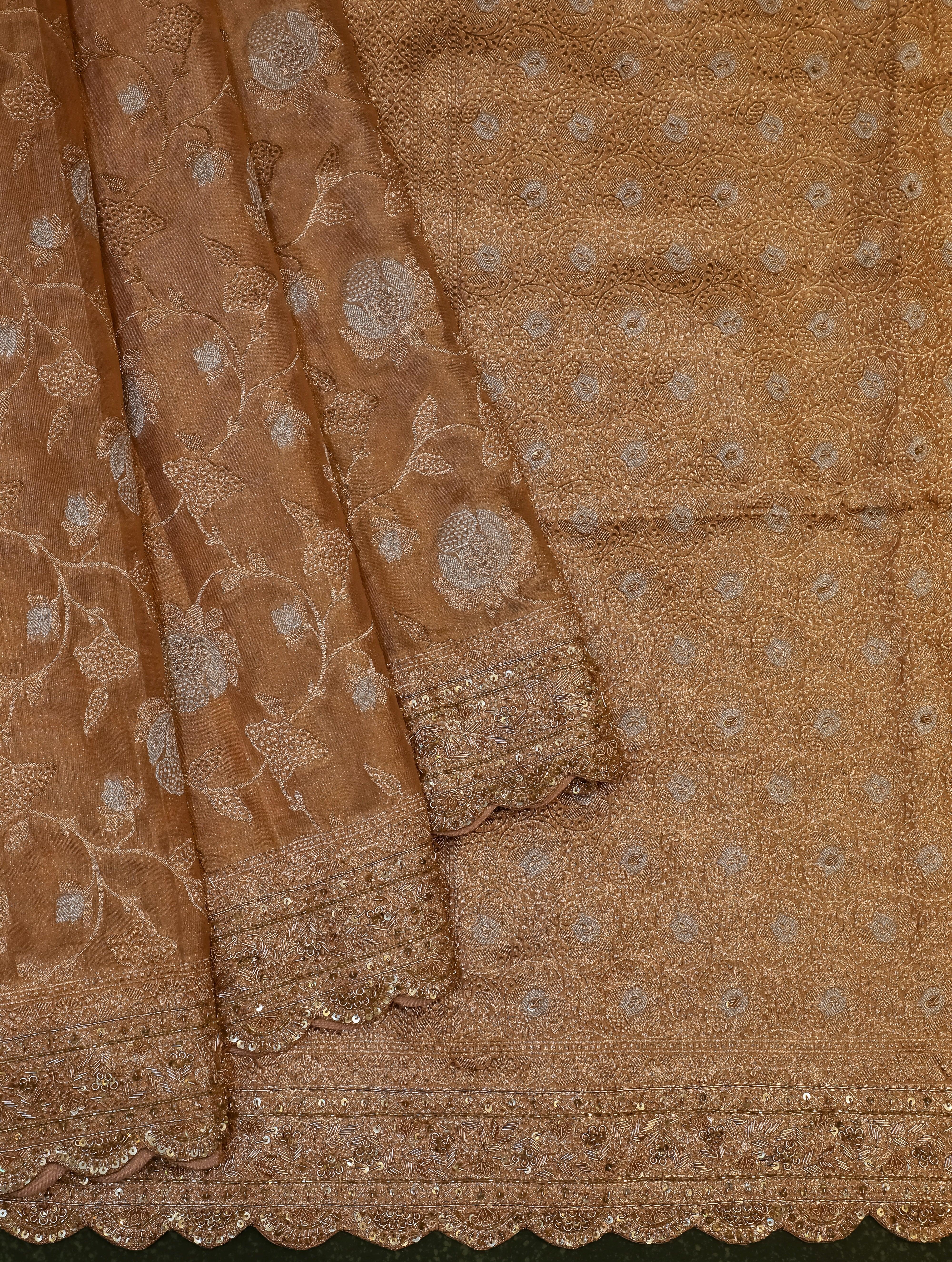 Designer Gold Katan Tissue Saree - Sumangal Ekam