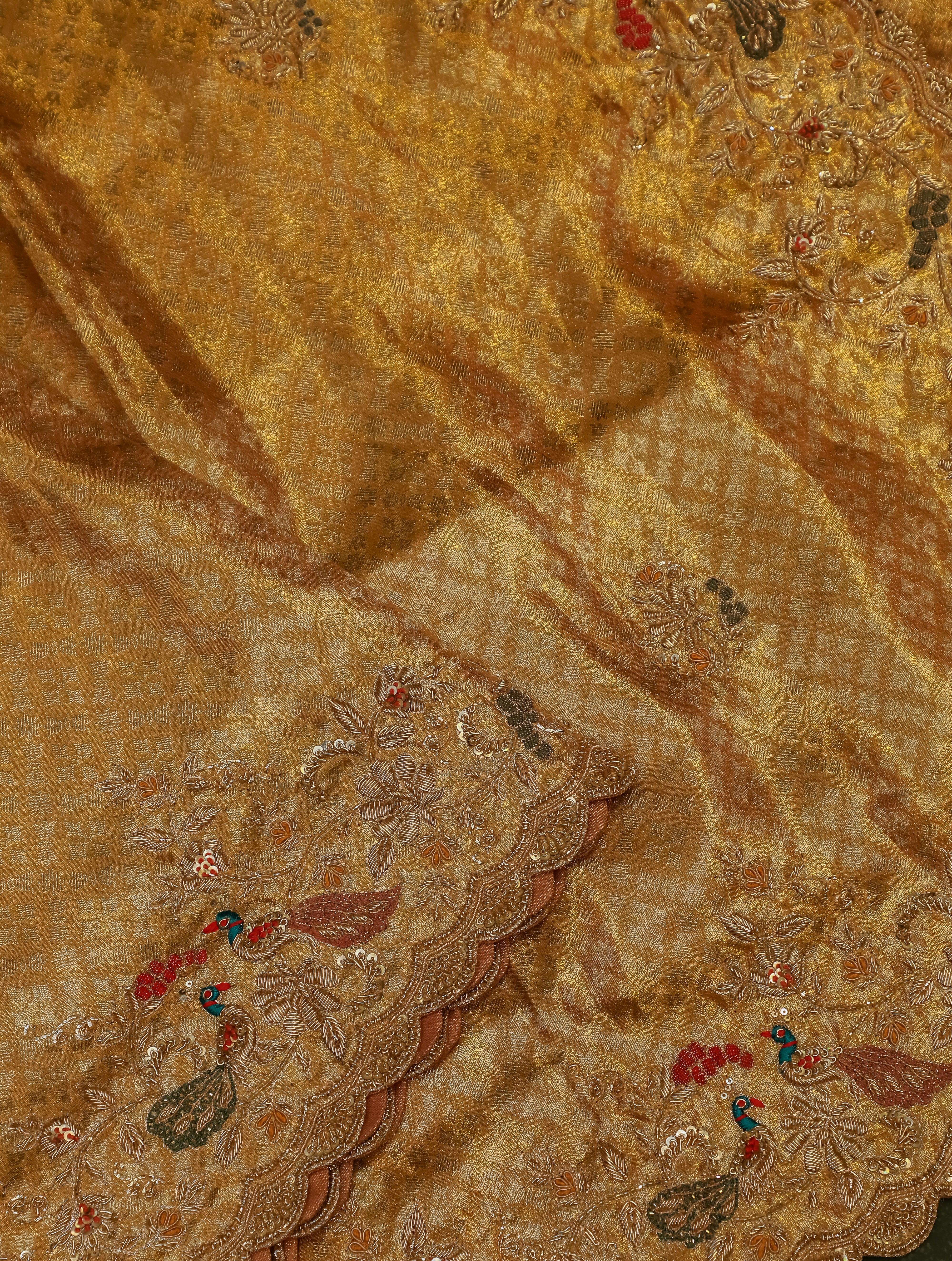 Designer Gold Katan Tissue Silk Saree - Sumangal Ekam