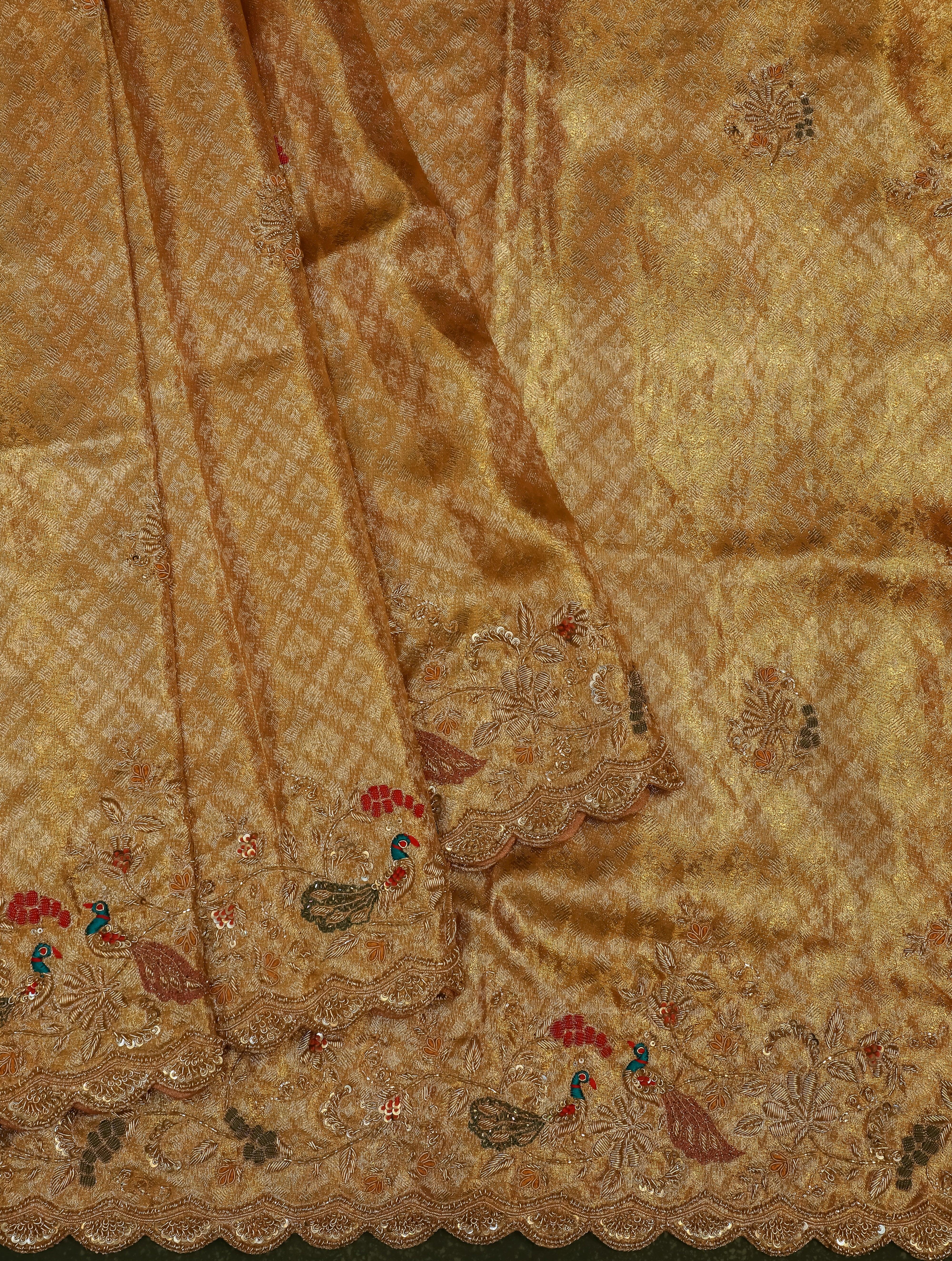 Designer Gold Katan Tissue Silk Saree - Sumangal Ekam