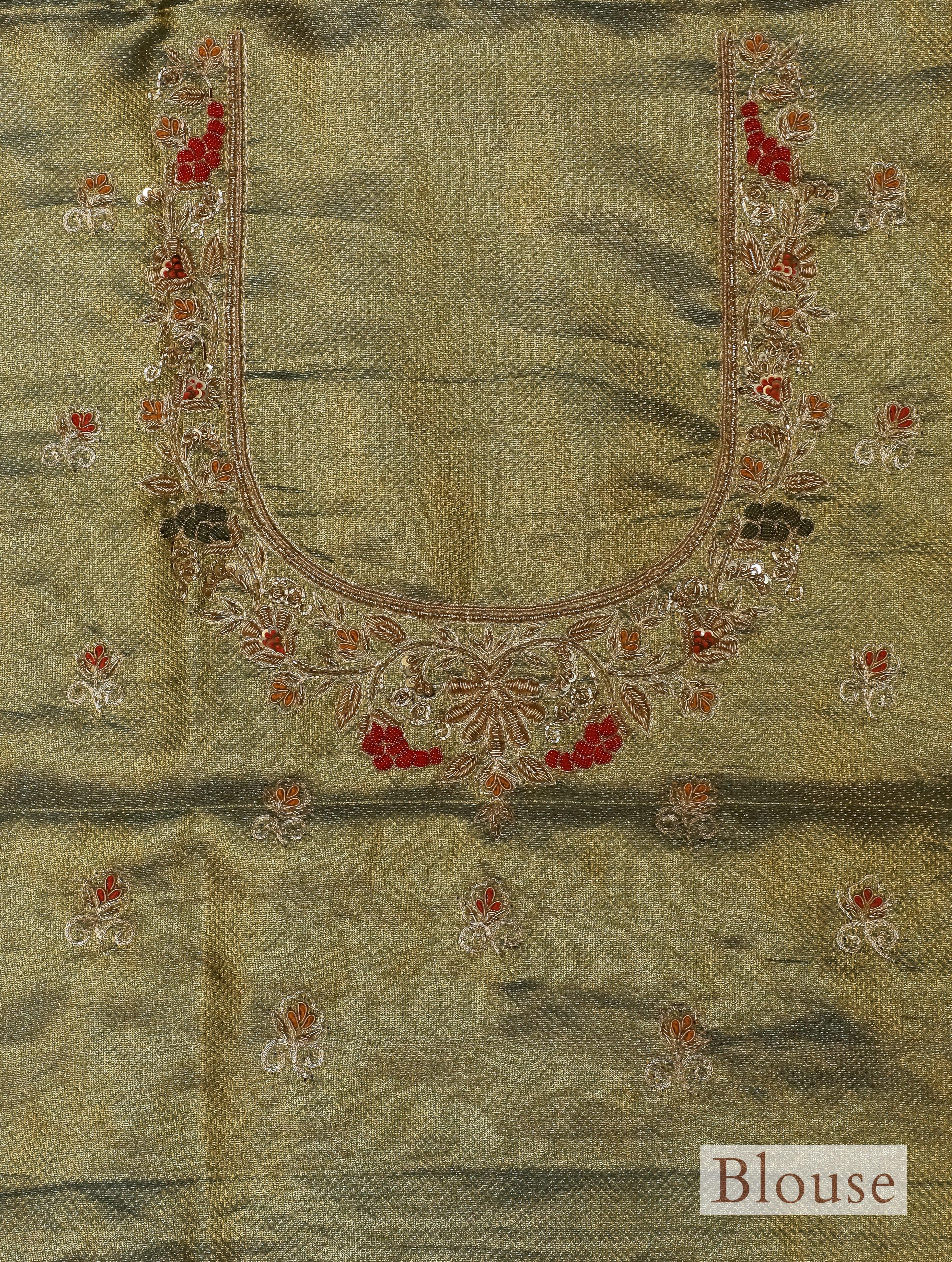 Designer Green Katan Tissue Silk Saree - Sumangal Ekam