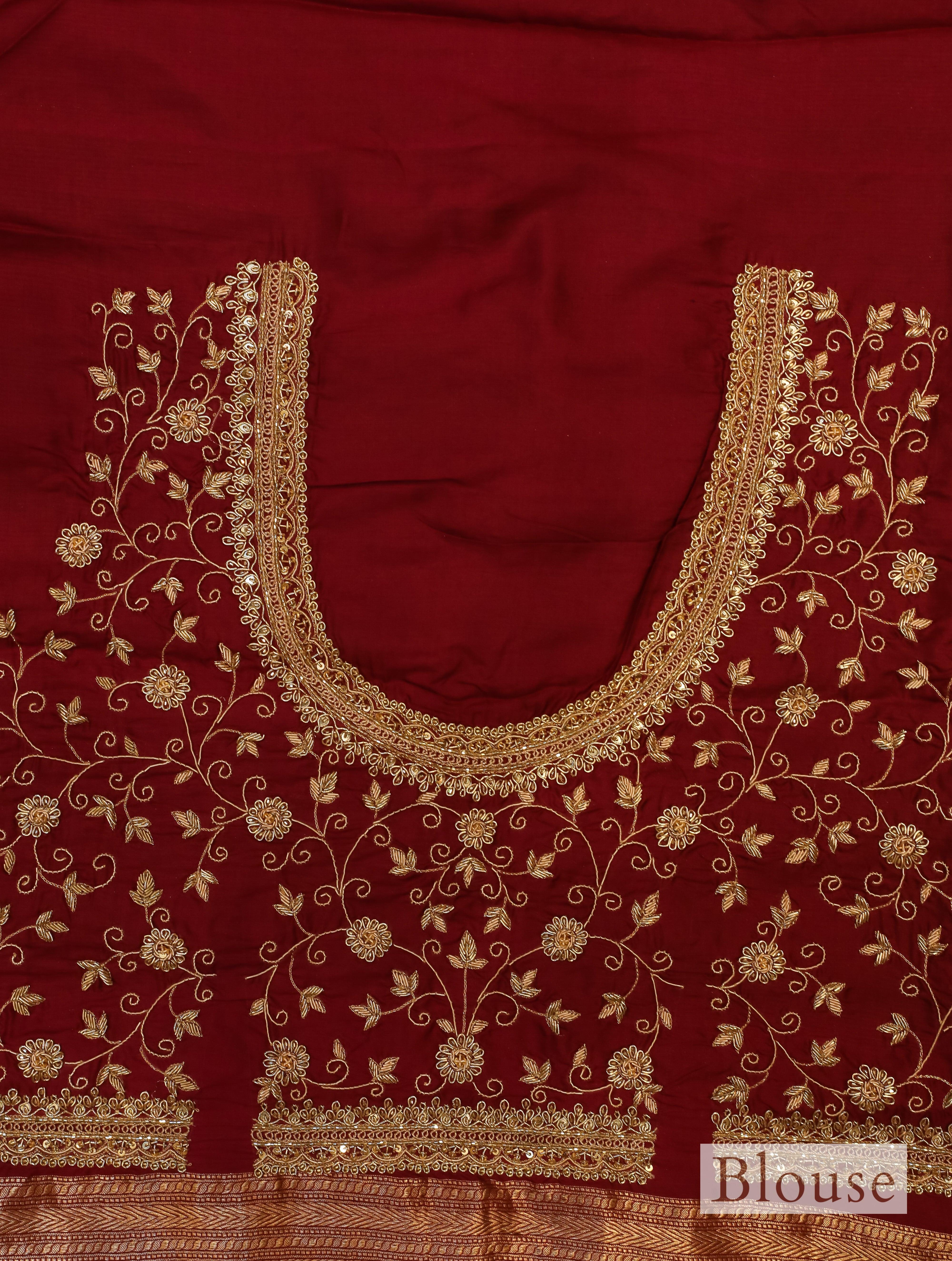 Designer Coffee Brown Katan Silk Saree - Sumangal Ekam
