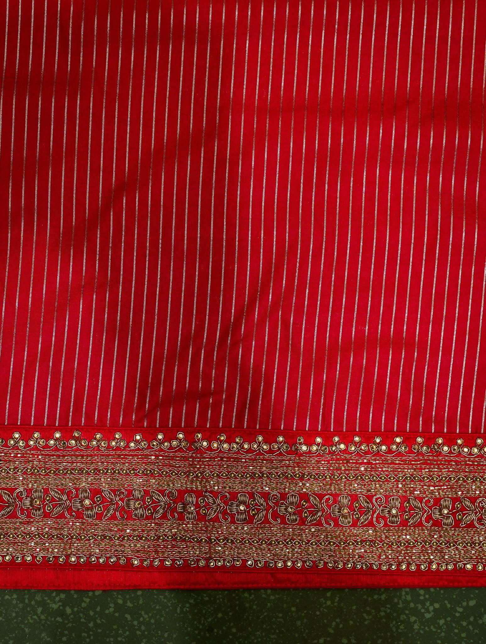 Designer Red Fancy Silk Saree