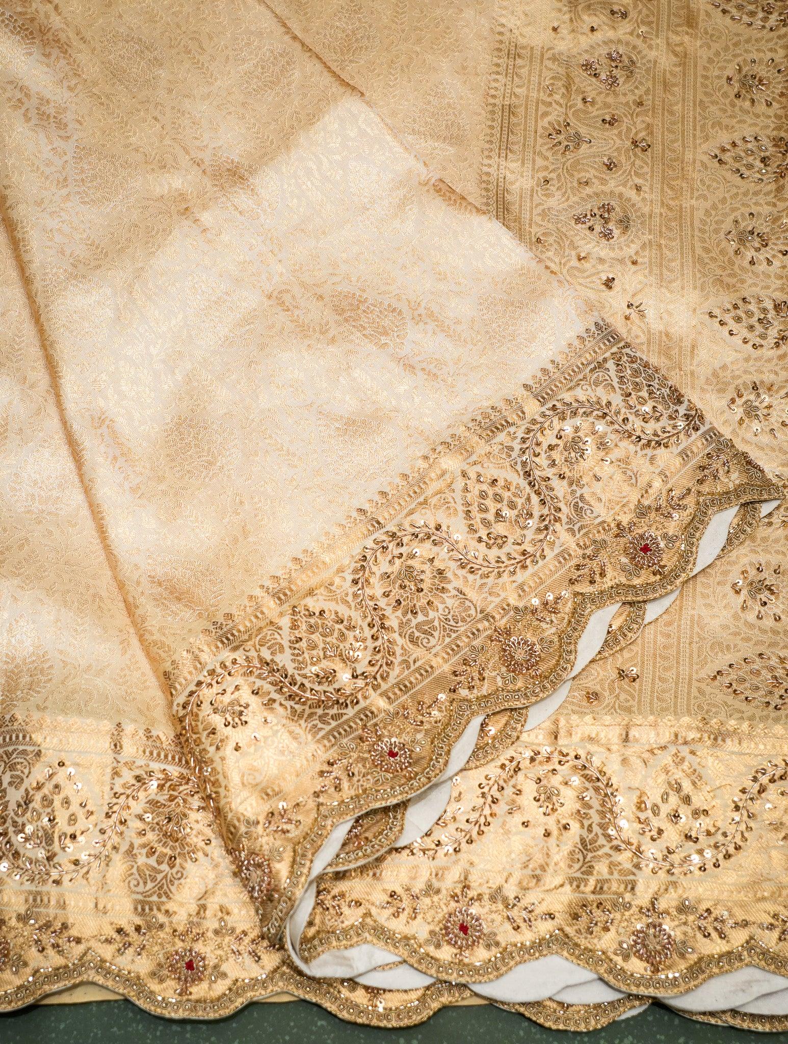 Designer Beige Kanjivaram Silk Saree