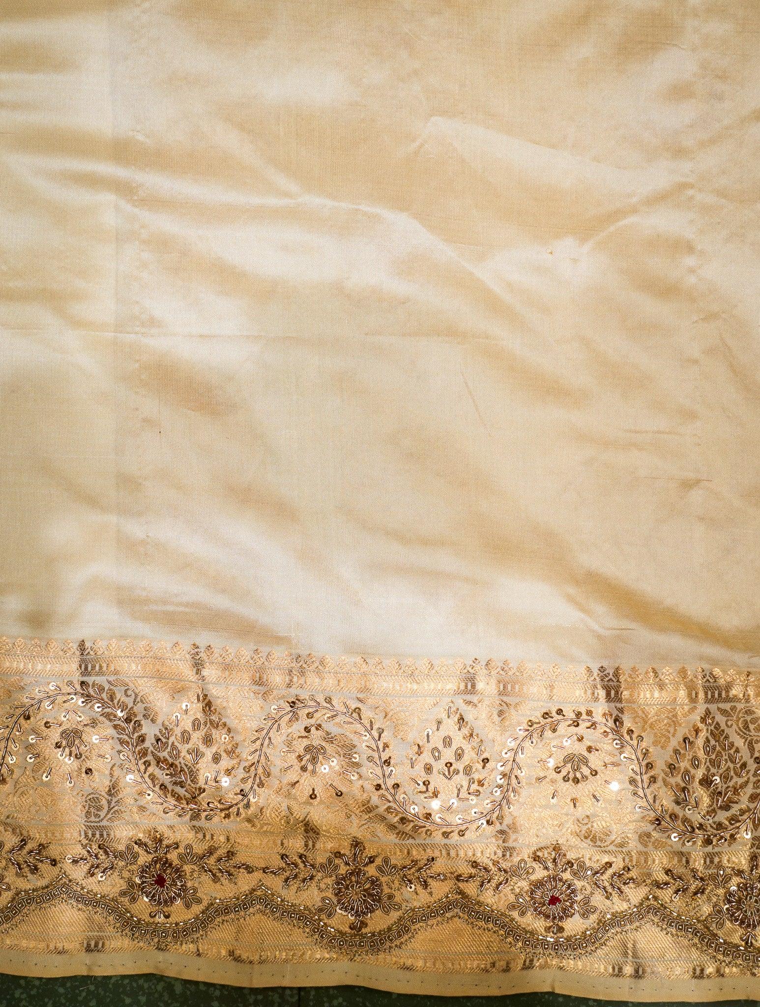 Designer Beige Kanjivaram Silk Saree