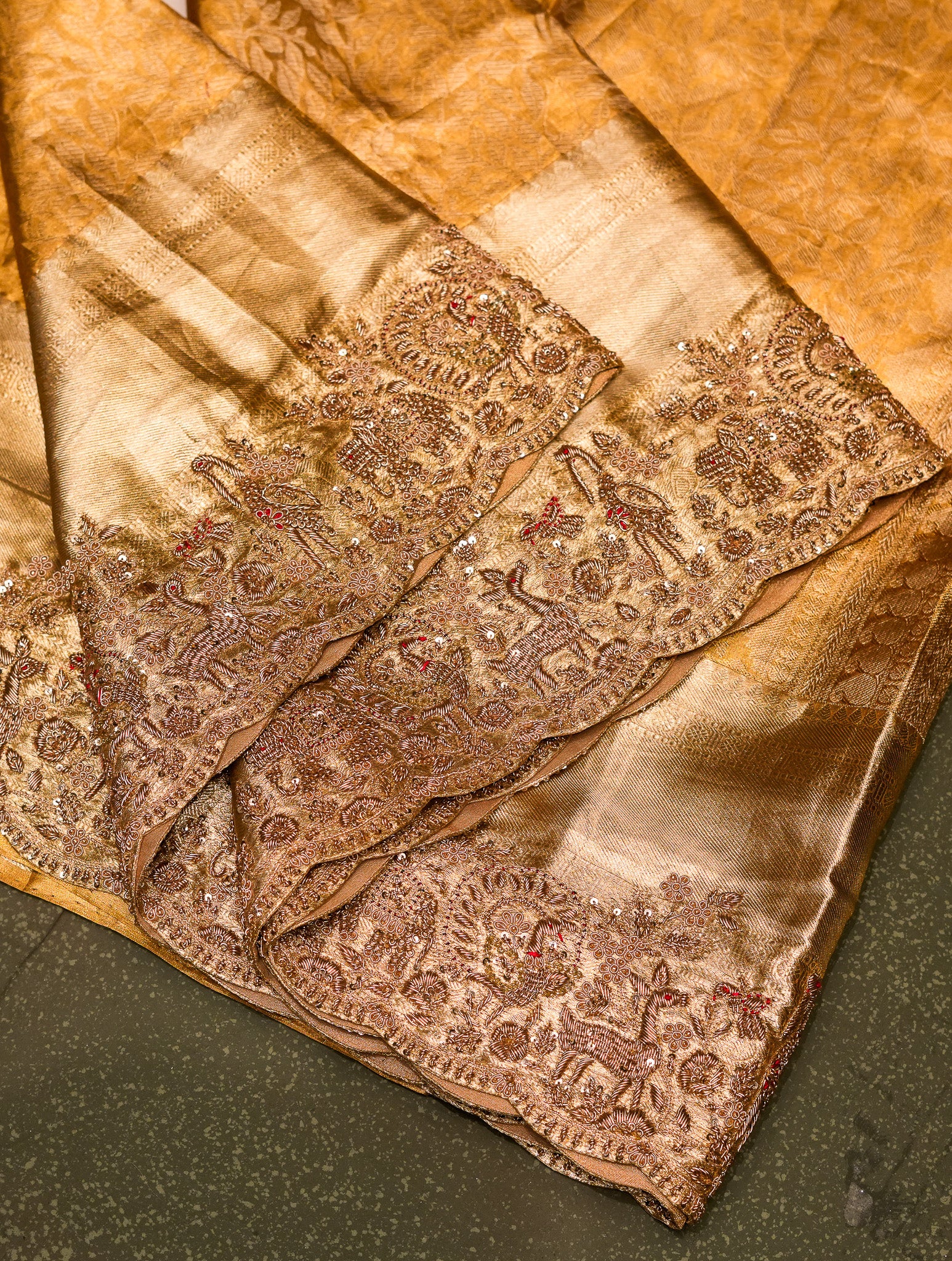 Designer Golden Tissue Silk Saree