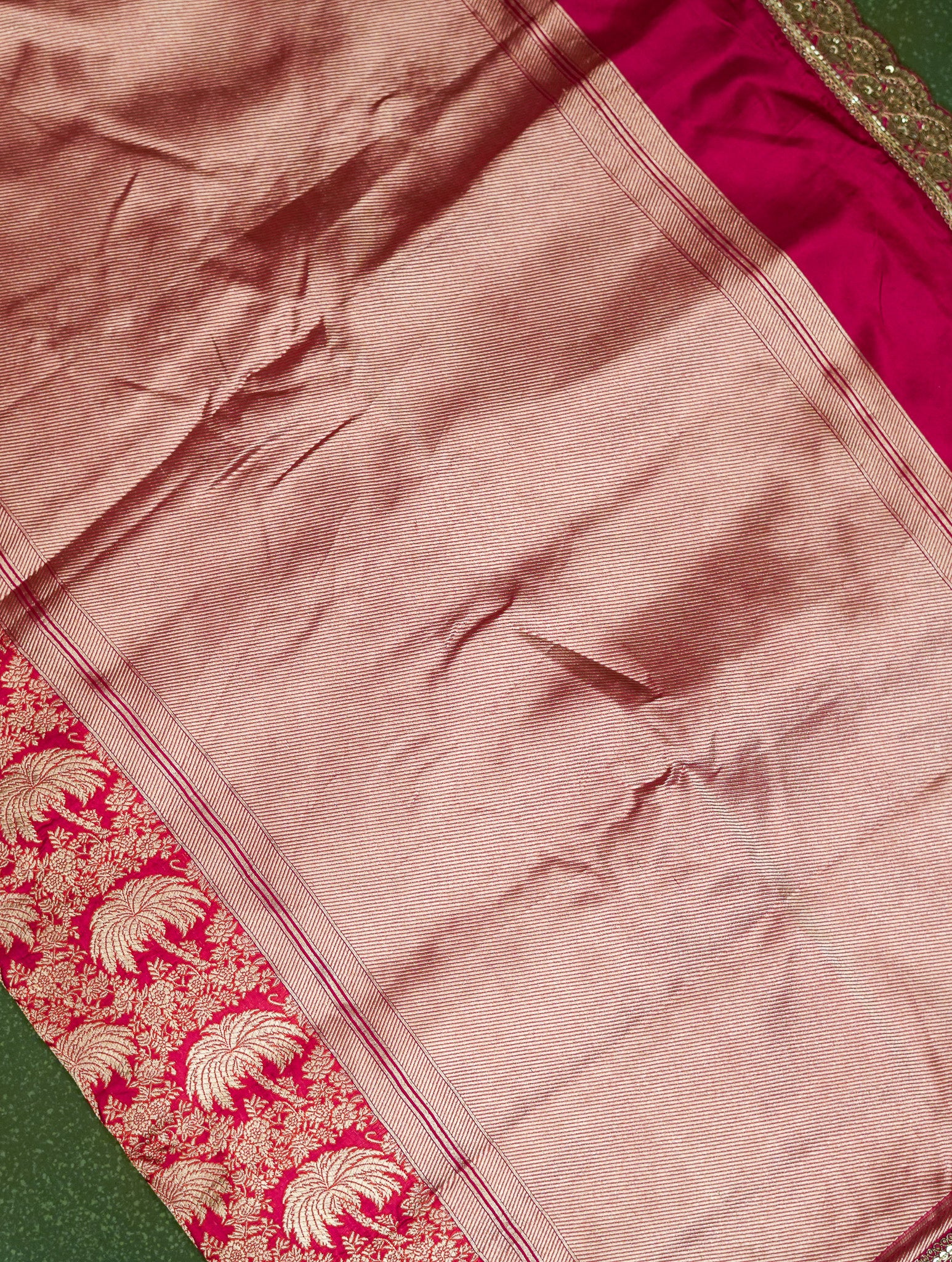 Designer Pink Katan Silk Saree