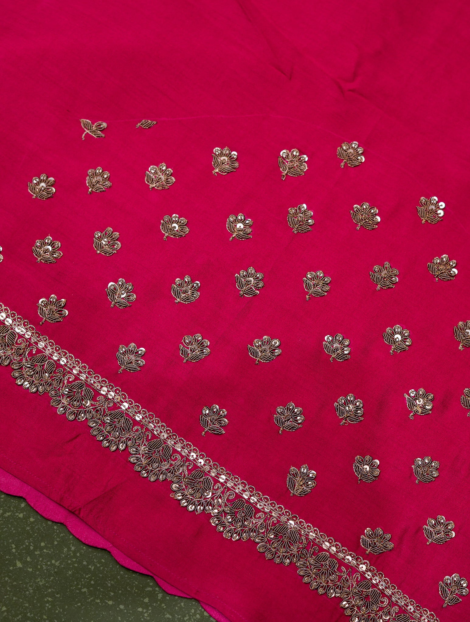 Designer Pink Katan Silk Saree