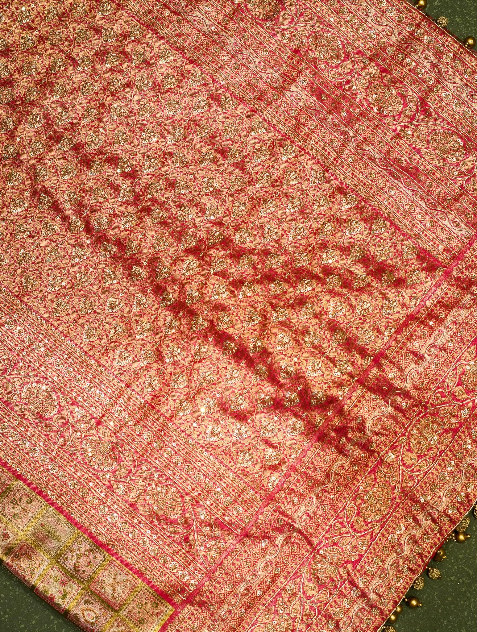 Designer Golden Katan Silk Saree