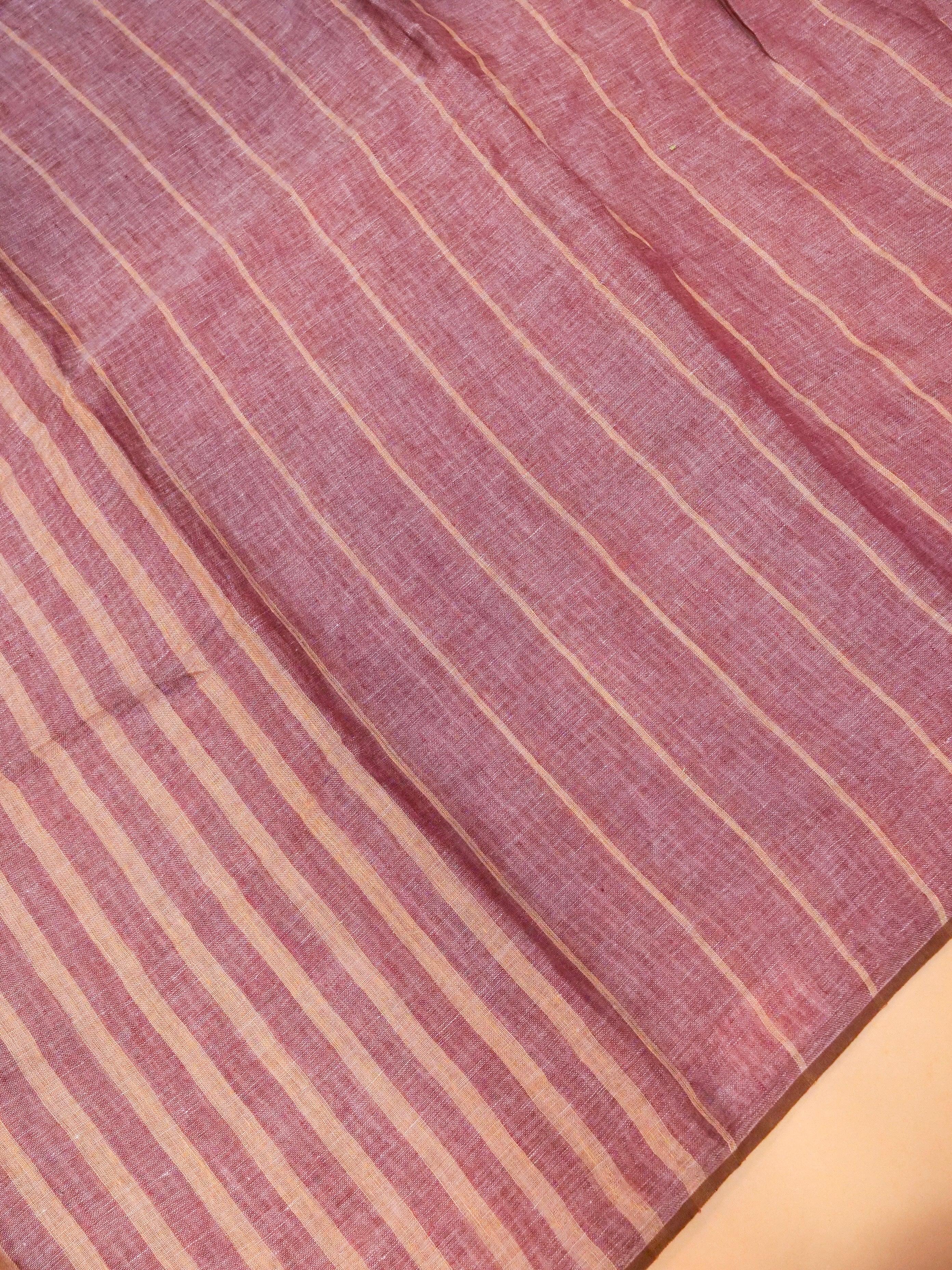 Designer Lavender Linen Silk Saree - Sumangal Ekam