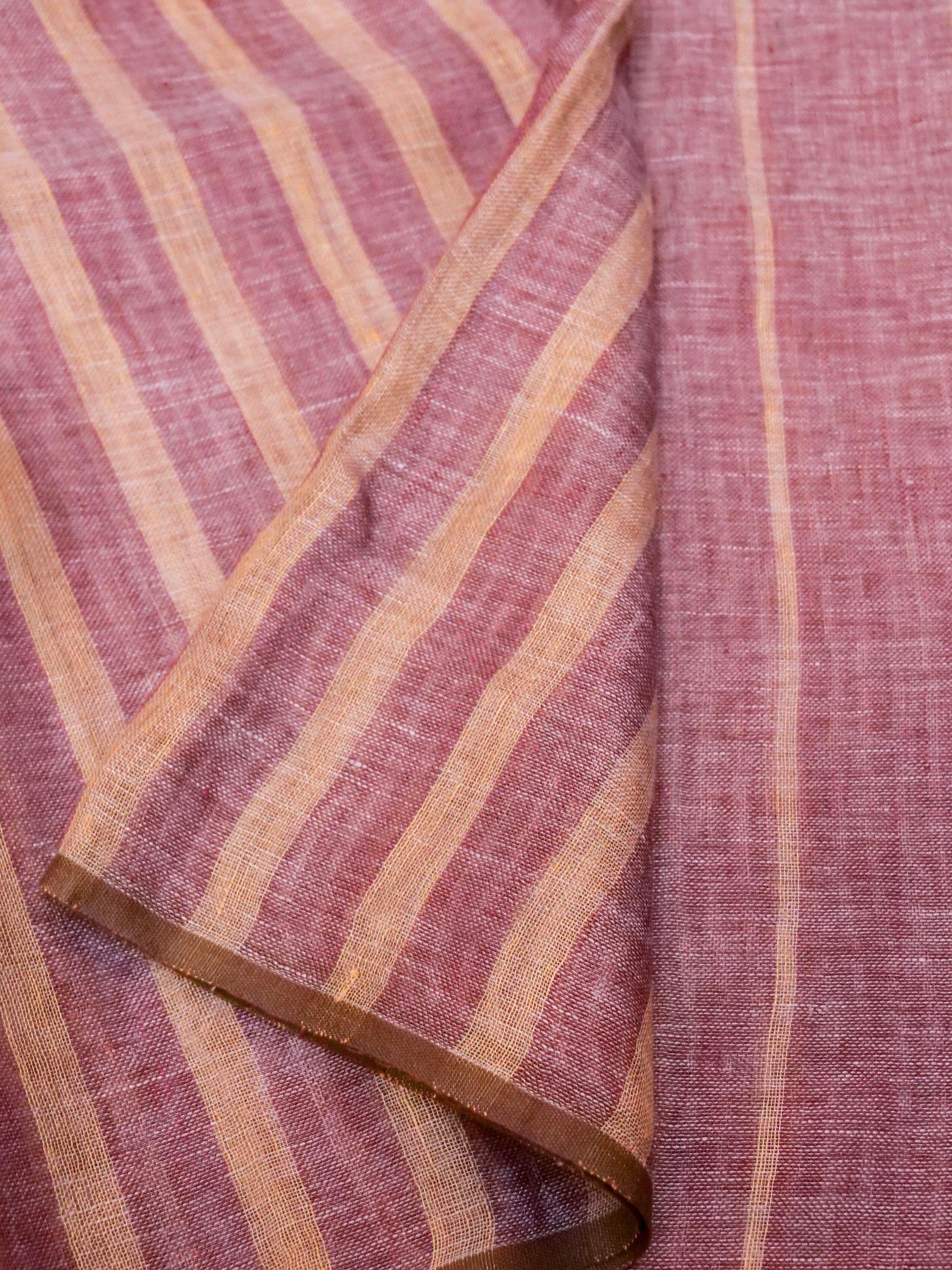 Designer Lavender Linen Silk Saree - Sumangal Ekam