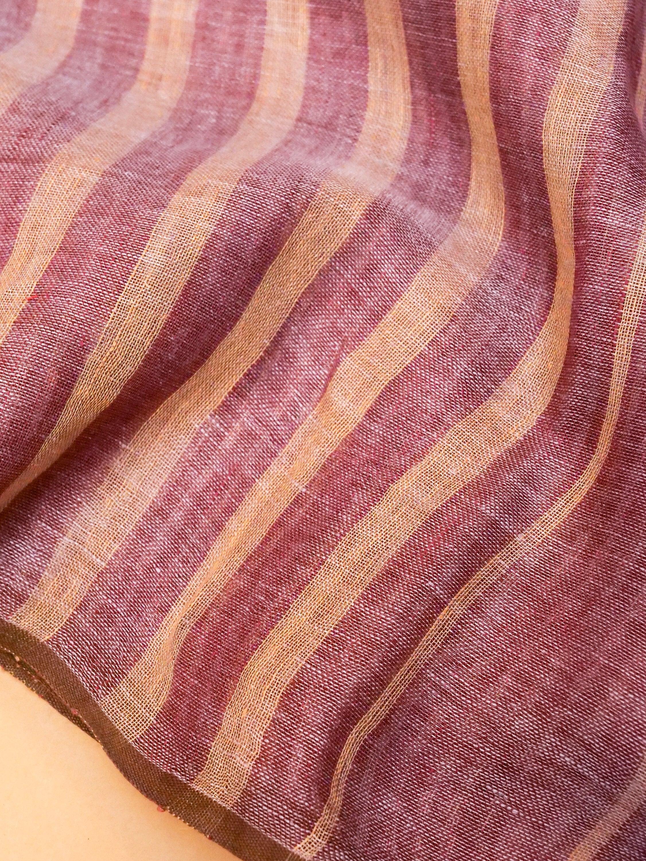 Designer Lavender Linen Silk Saree - Sumangal Ekam