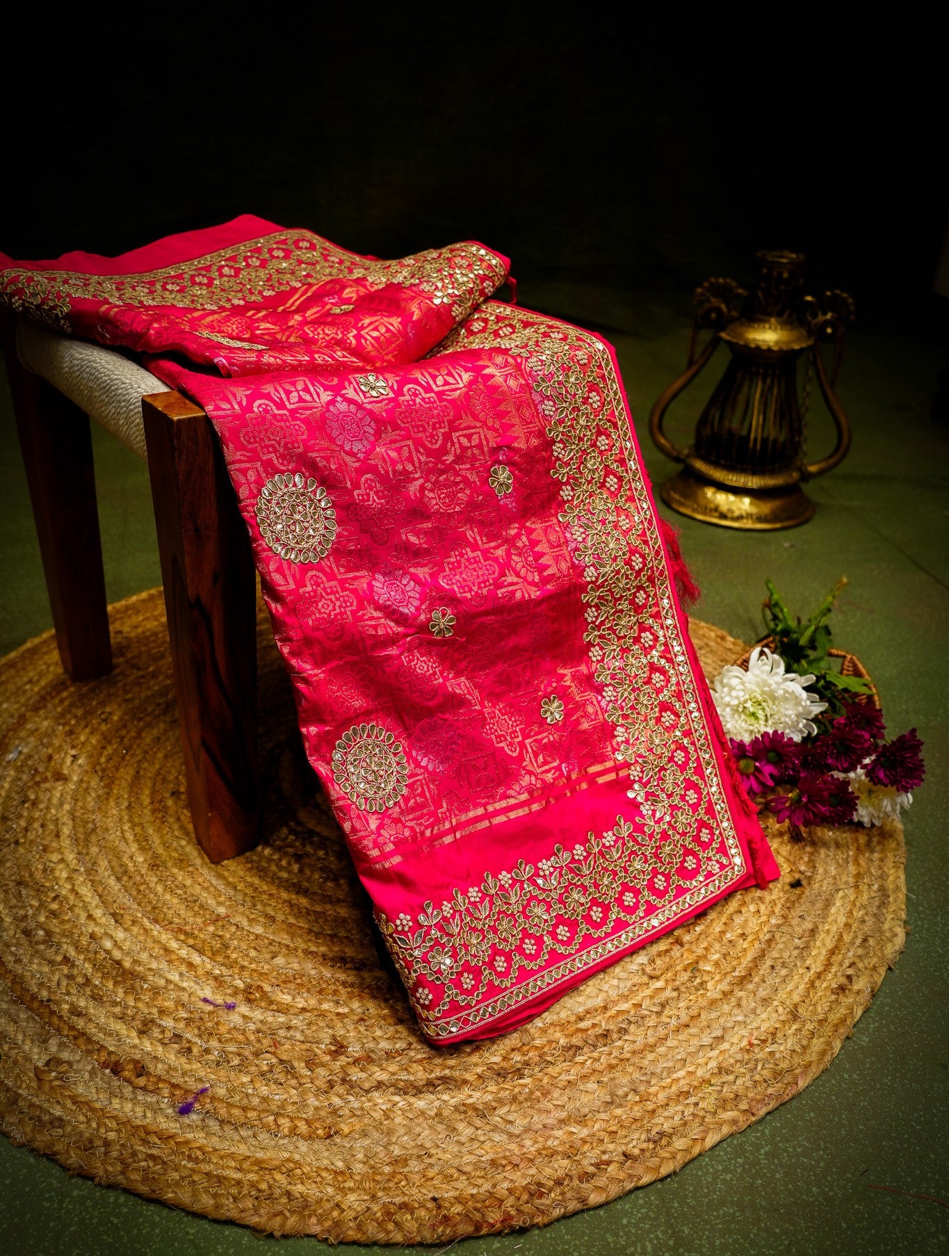 Designer Mustard Yellow South Silk Saree