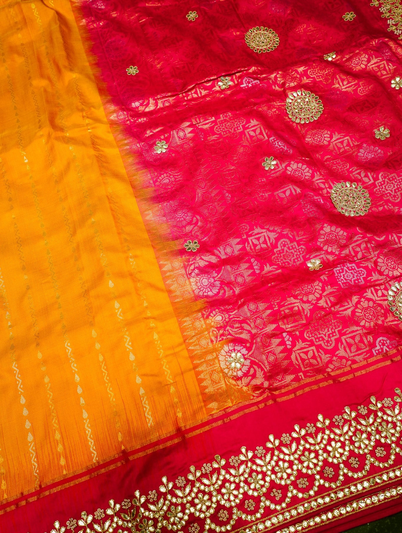 Designer Mustard Yellow South Silk Saree