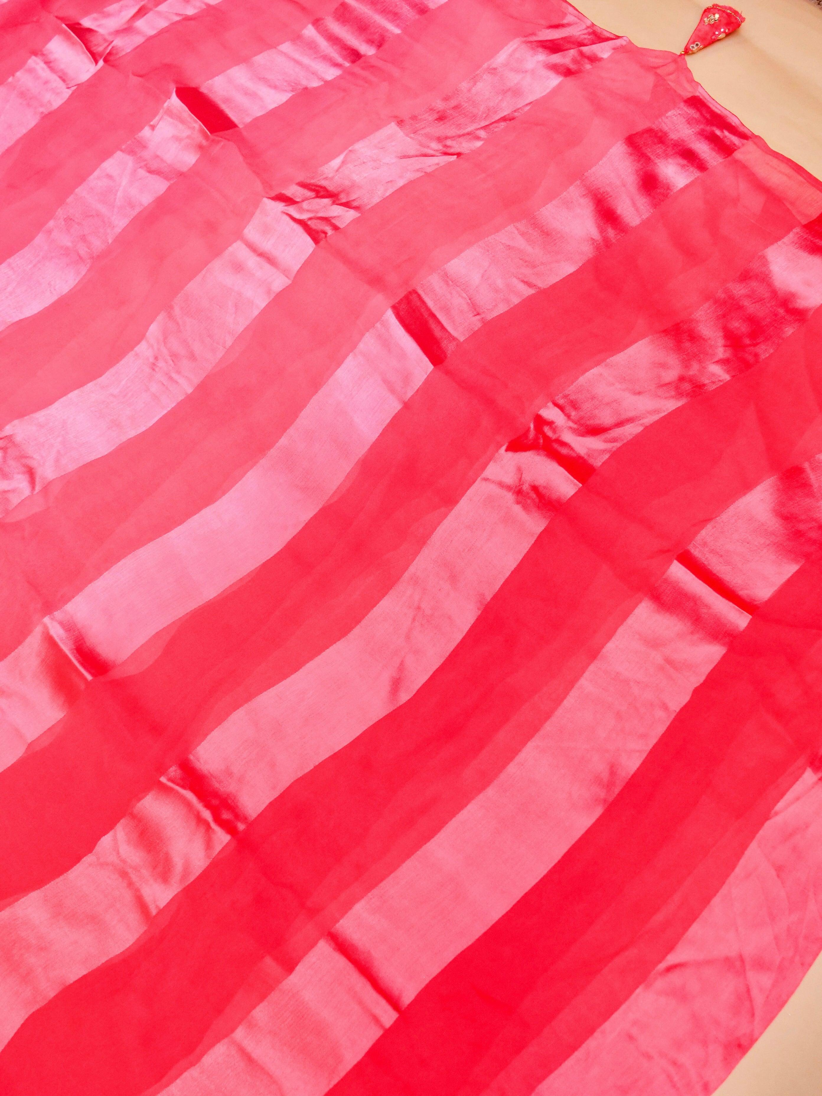 Designer Pink Chiffon Silk Saree - Sumangal Ekam