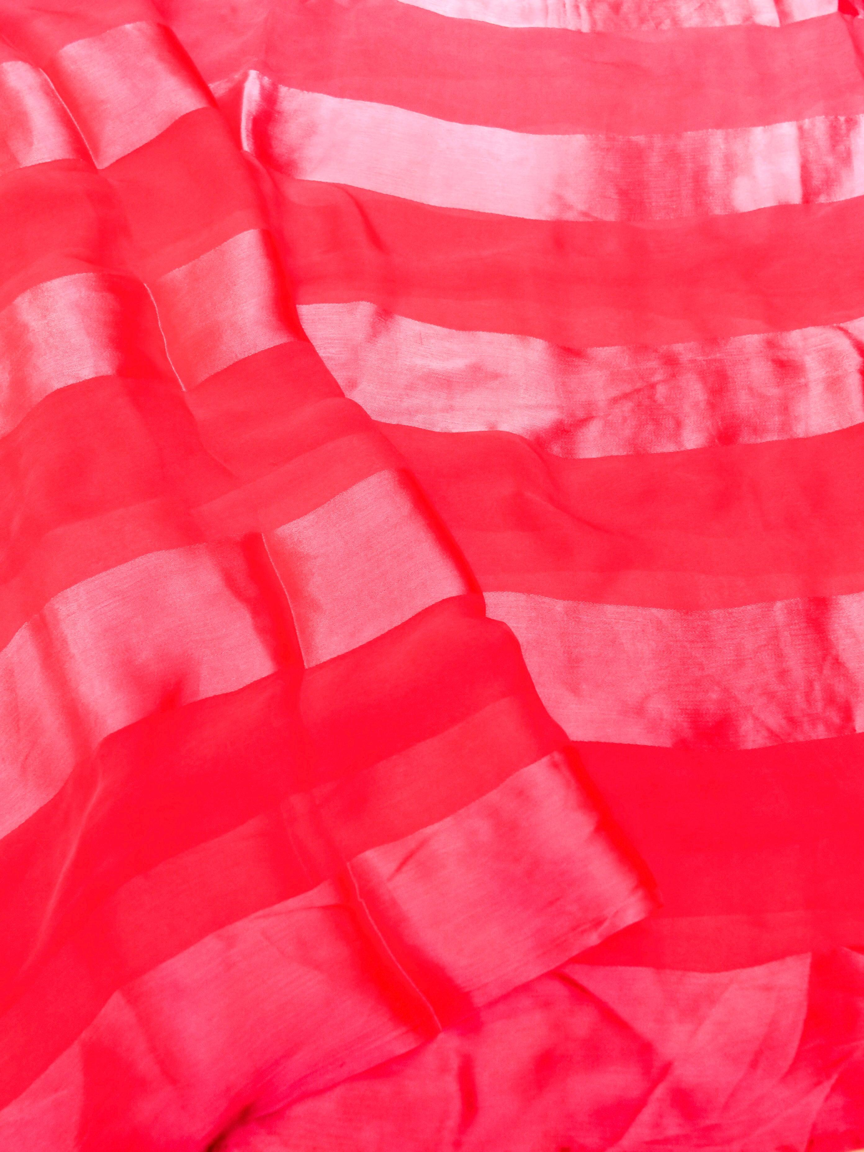 Designer Pink Chiffon Silk Saree - Sumangal Ekam