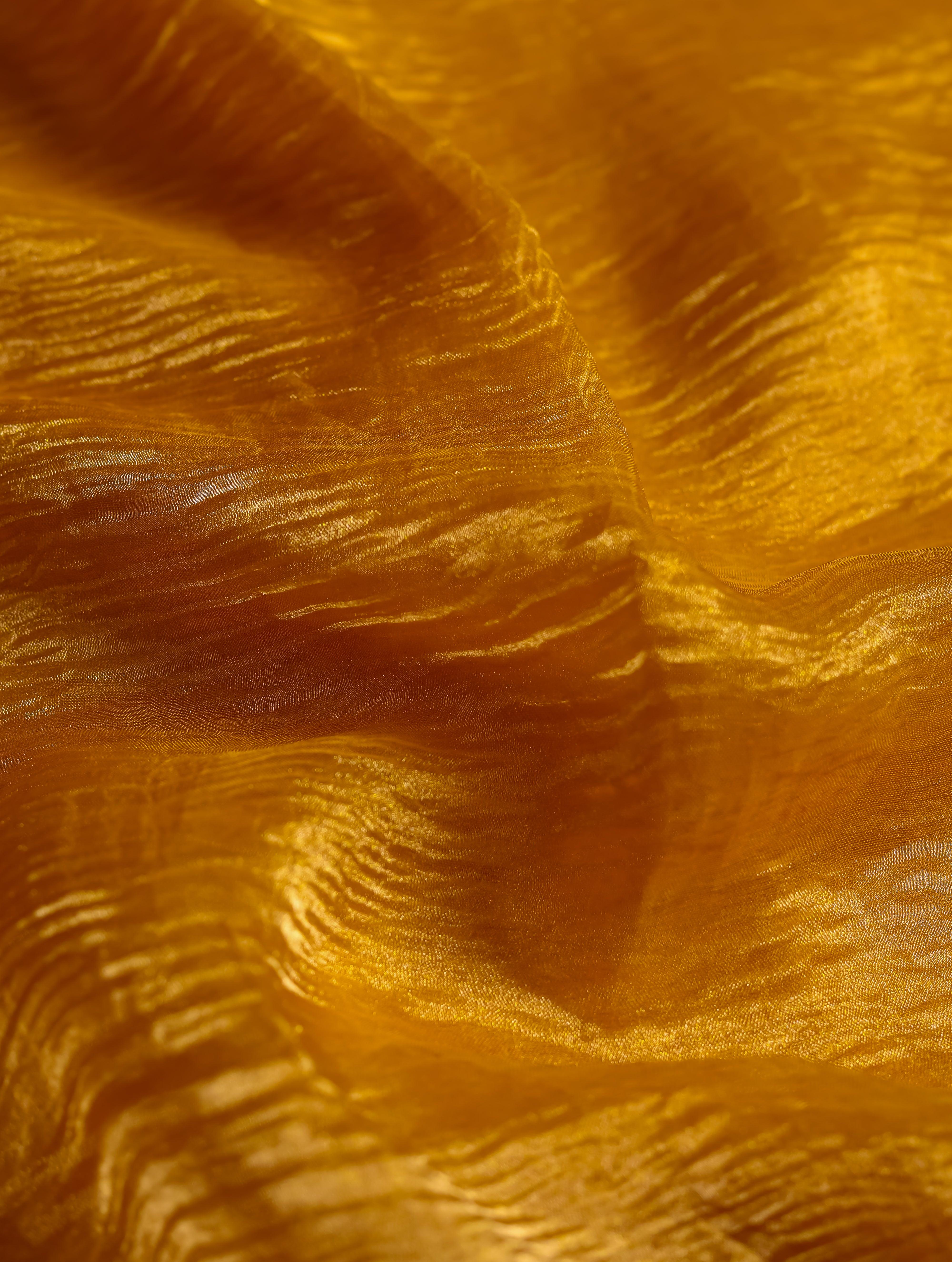 Designer Golden Crush Tissue Silk Saree - Sumangal Ekam