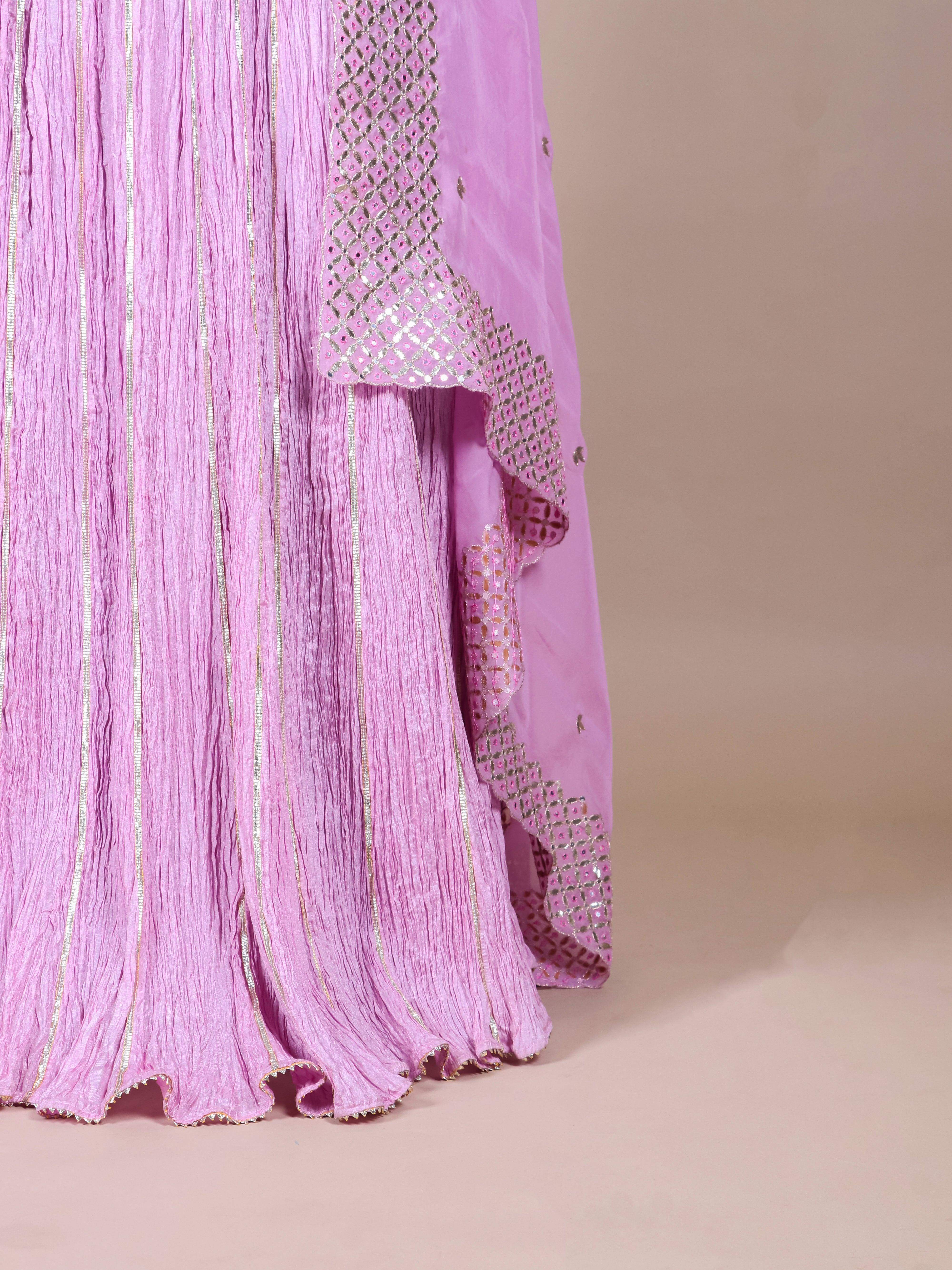 Designer Baby Pink Pure Silk Party Wear Indo Western - Sumangal Ekam