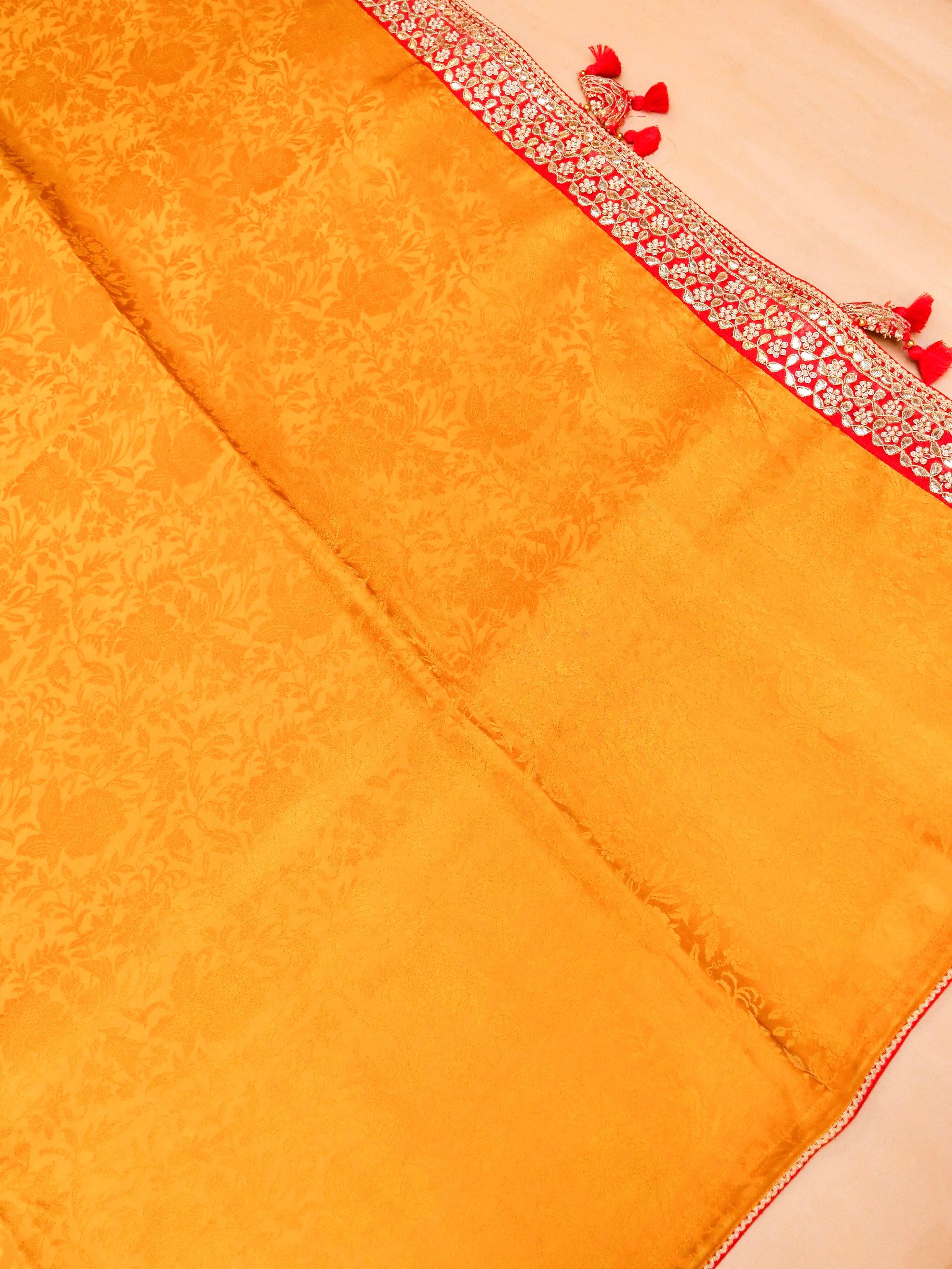 Designer Mustard Yellow Silk Saree - Sumangal Ekam
