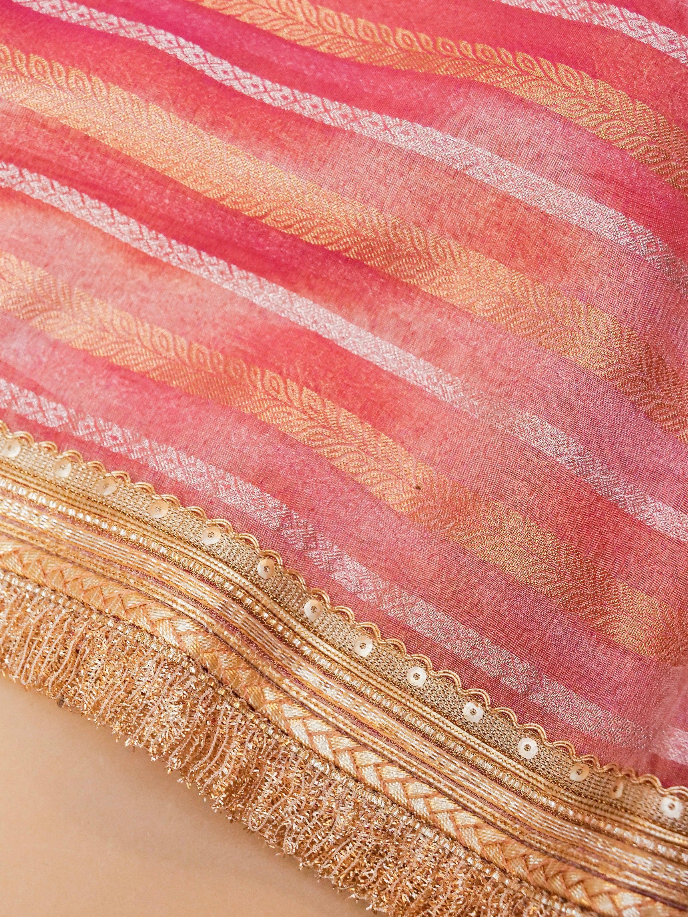 Designer Pink Tissue Silk Saree - Sumangal Ekam