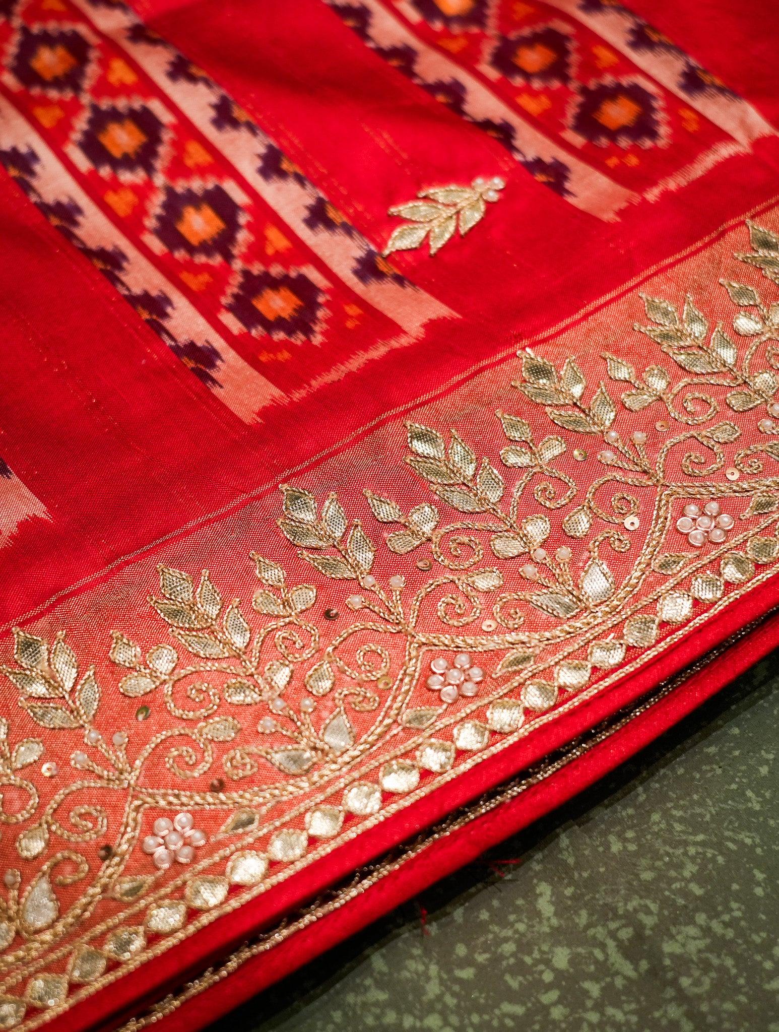 Designer Navy Blue Katan Silk Saree