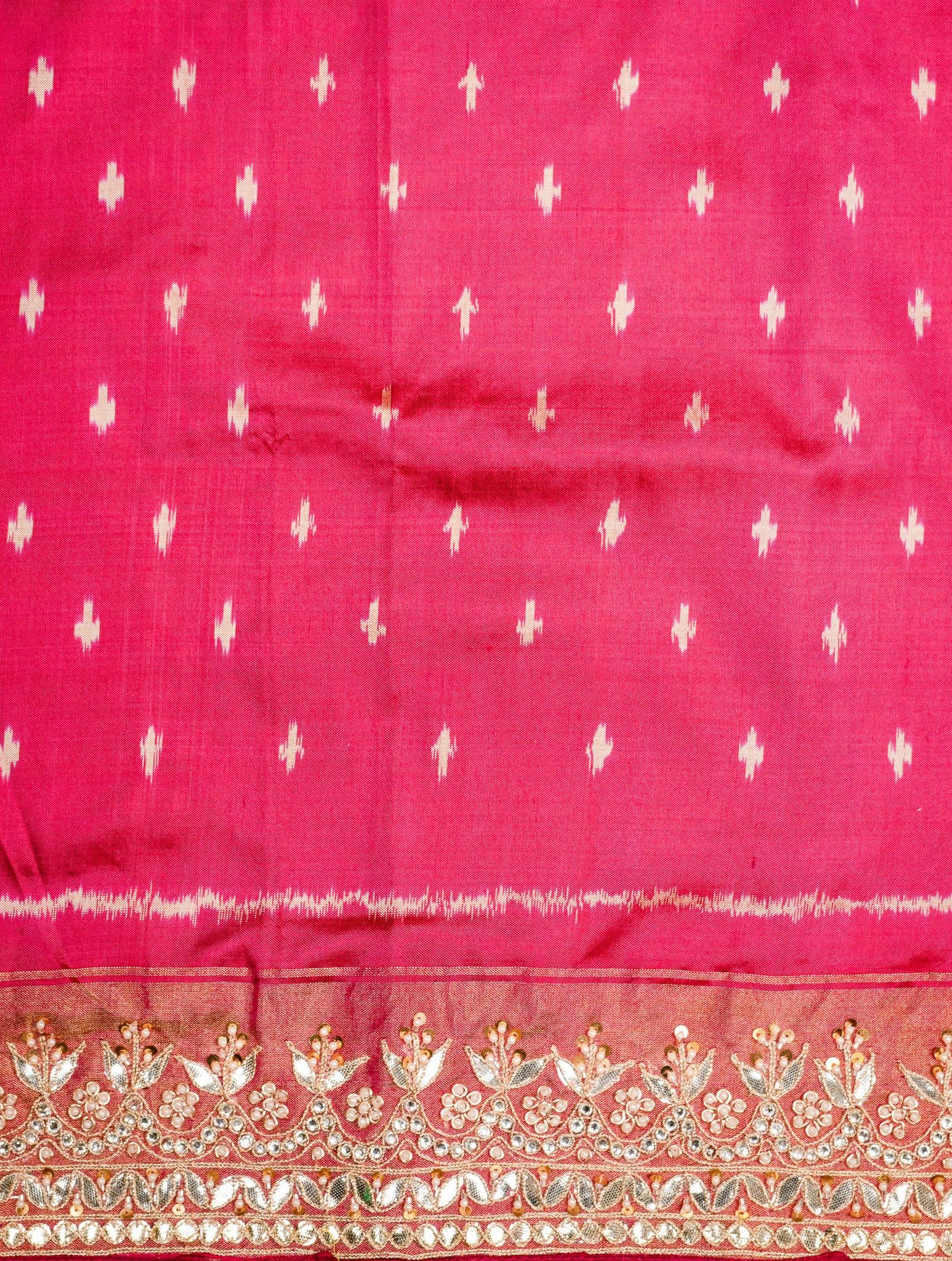 Designer Rani Pink Katan Silk Saree