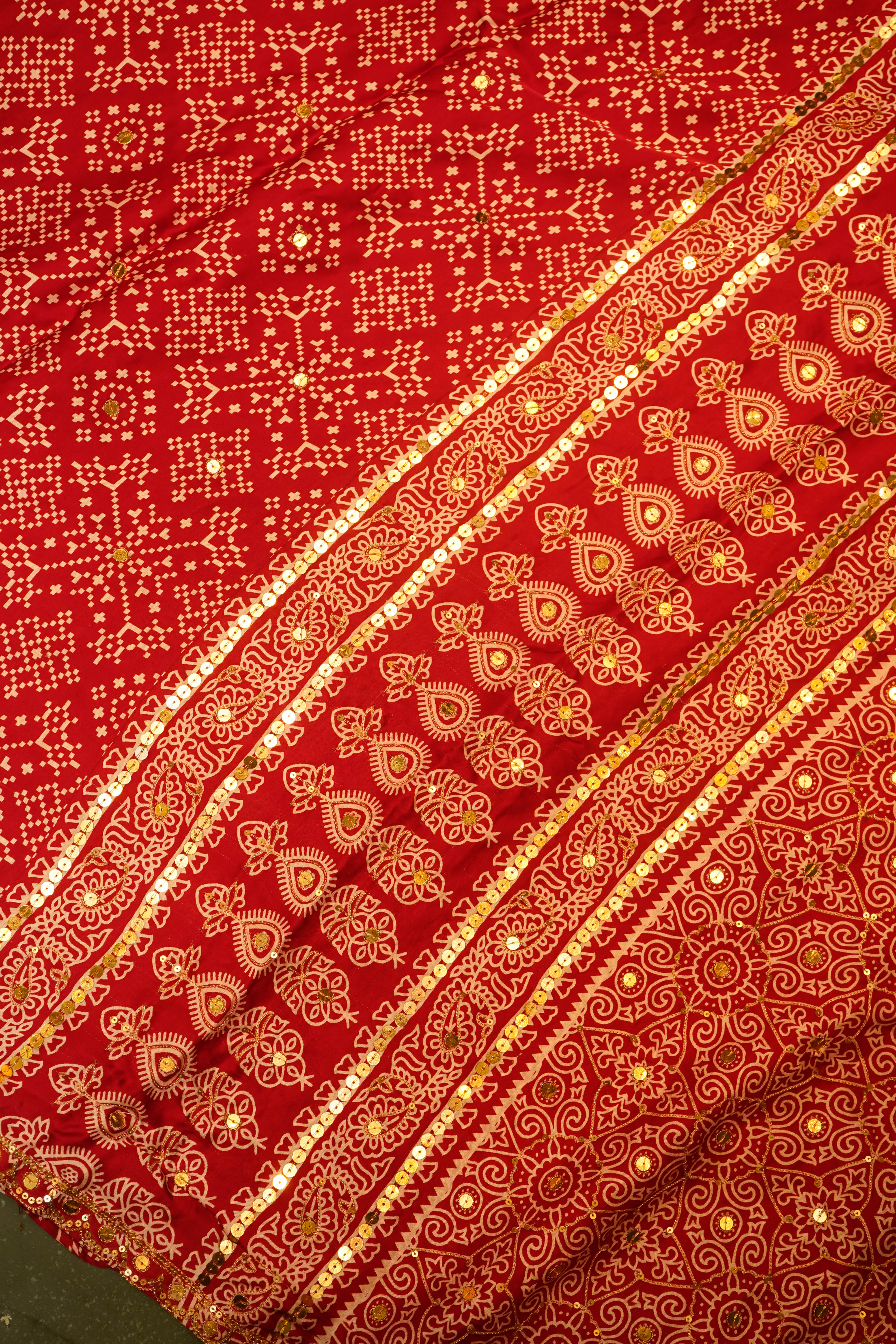Designer Red Gajji Silk Saree