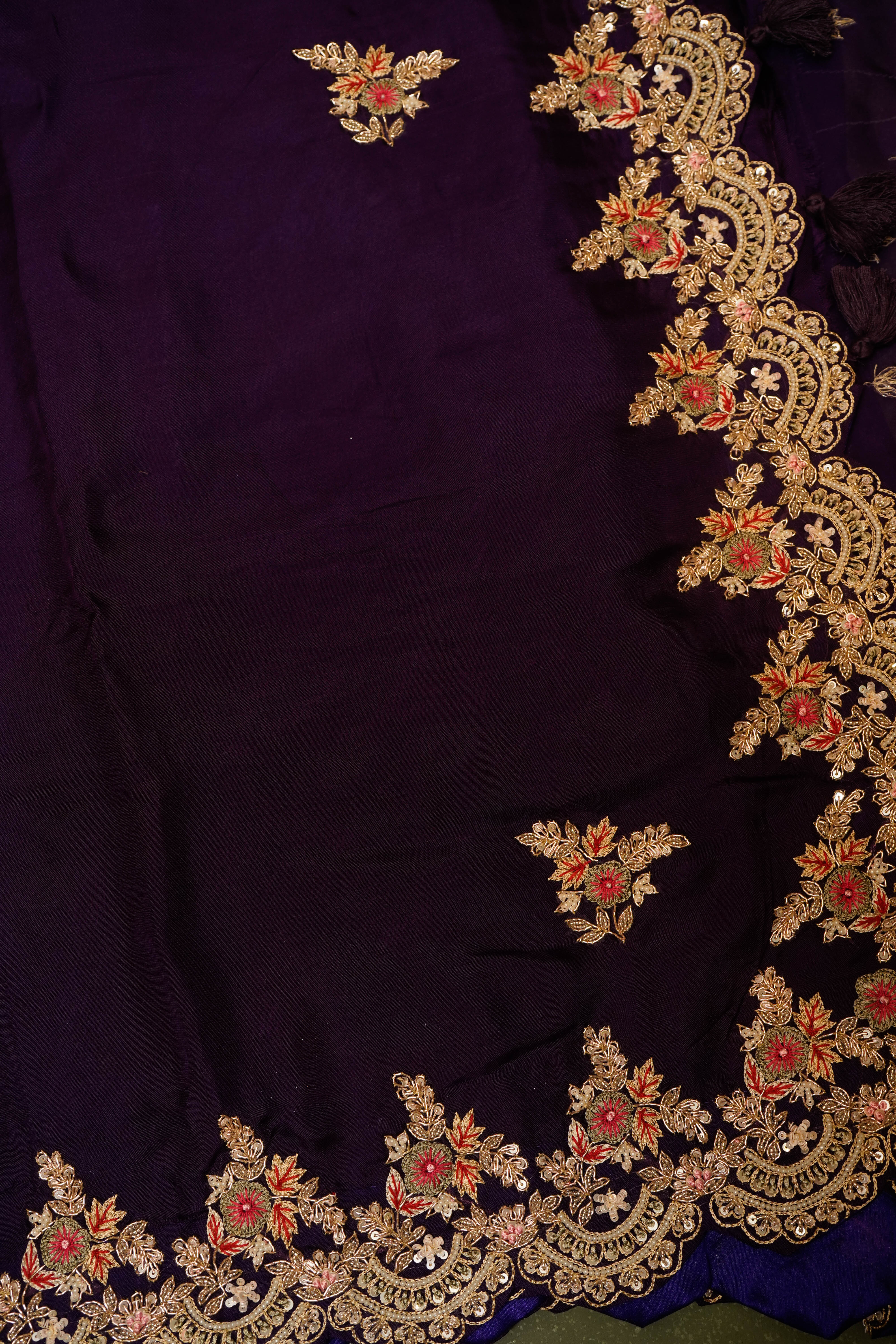 Designer Purple Organza Saree
