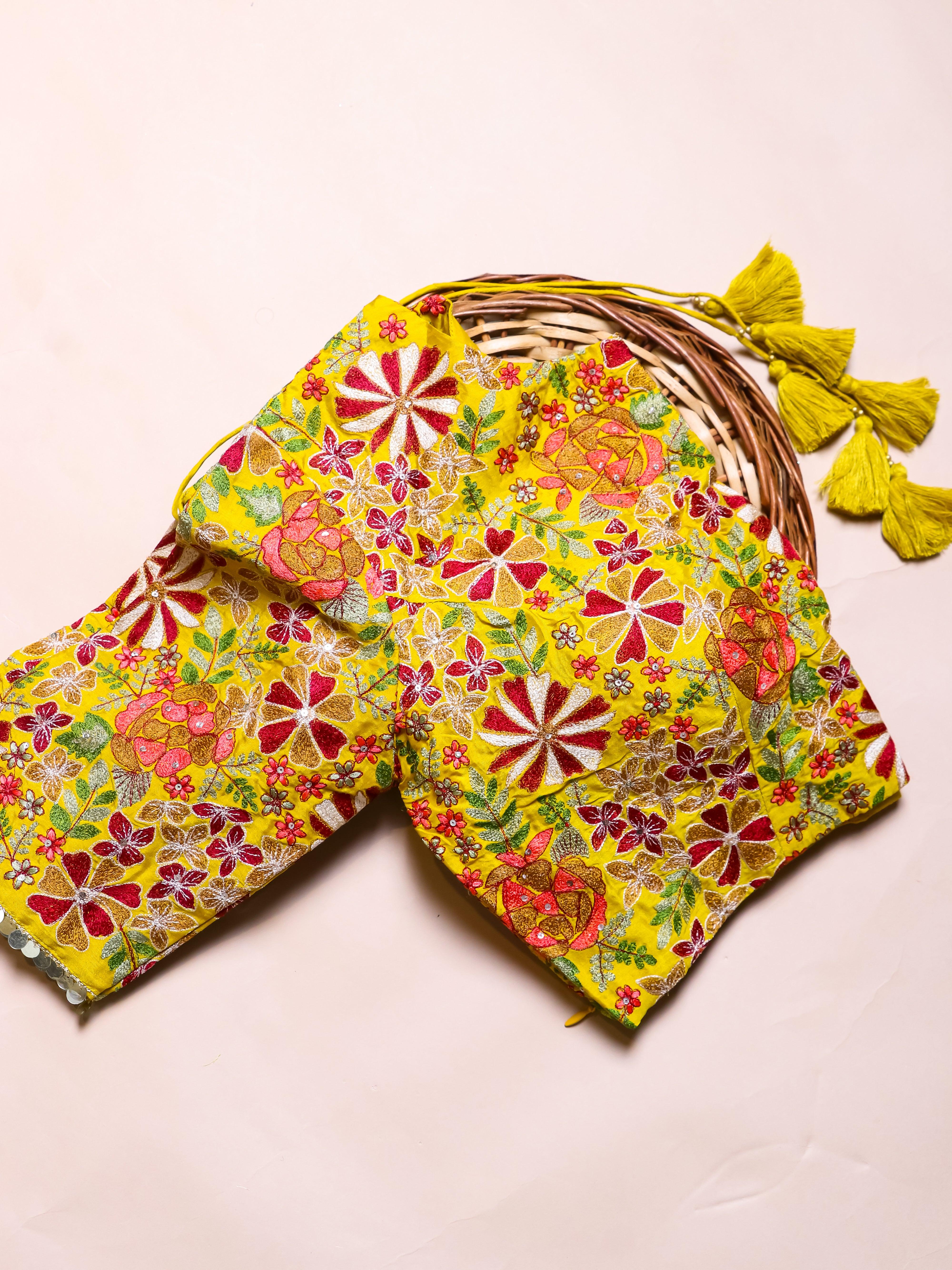 Designer Mustard Yellow Kora Silk Saree - Sumangal Ekam