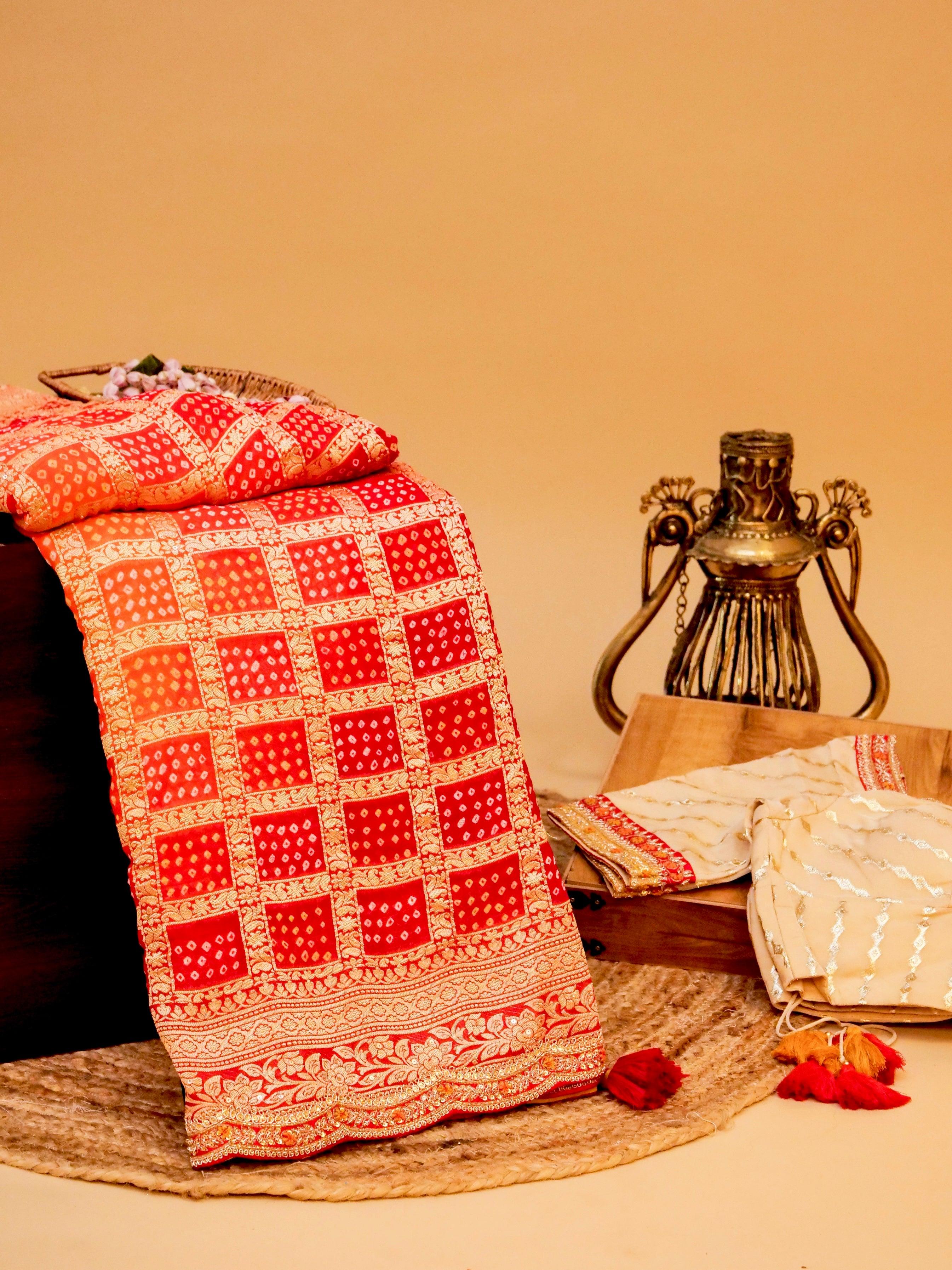 Handwoven Multi Banarasi Georgette Silk Saree - Sumangal Ekam