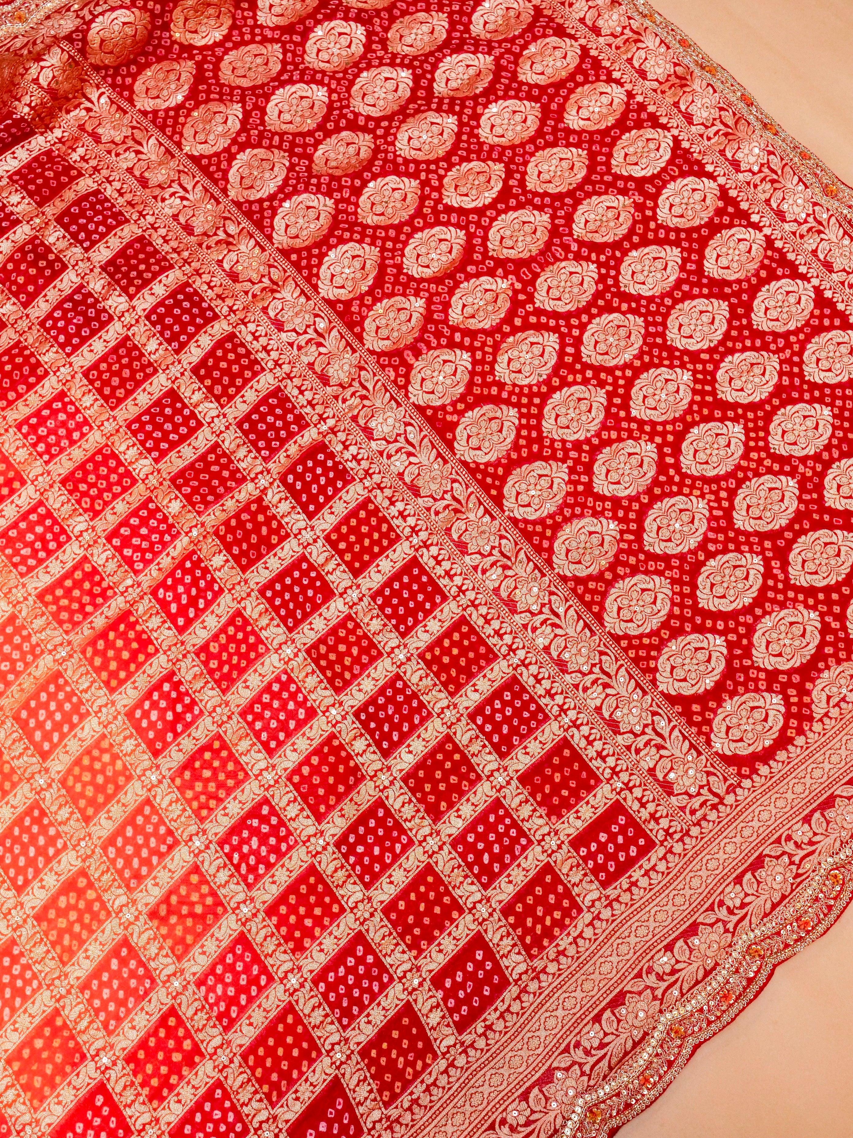Handwoven Multi Banarasi Georgette Silk Saree - Sumangal Ekam