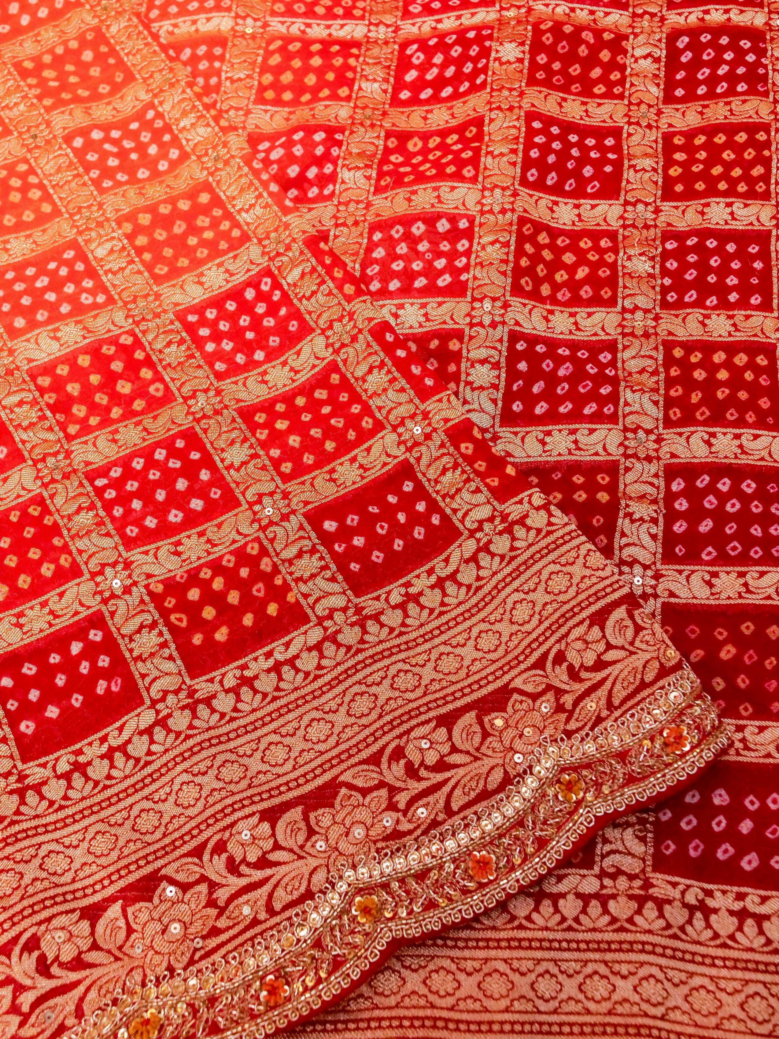 Handwoven Multi Banarasi Georgette Silk Saree - Sumangal Ekam
