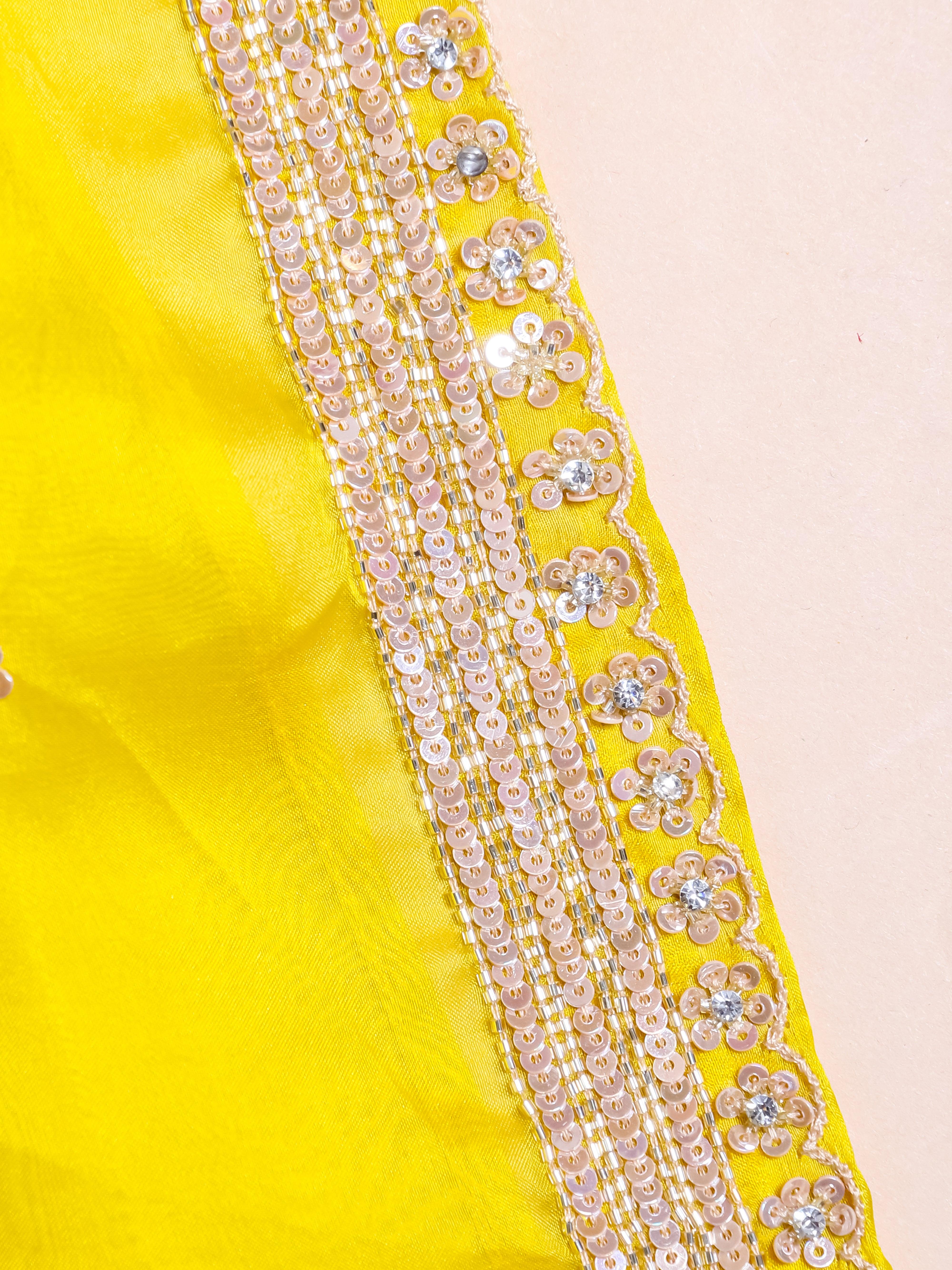 Designer Yellow Organza Silk Saree - Sumangal Ekam