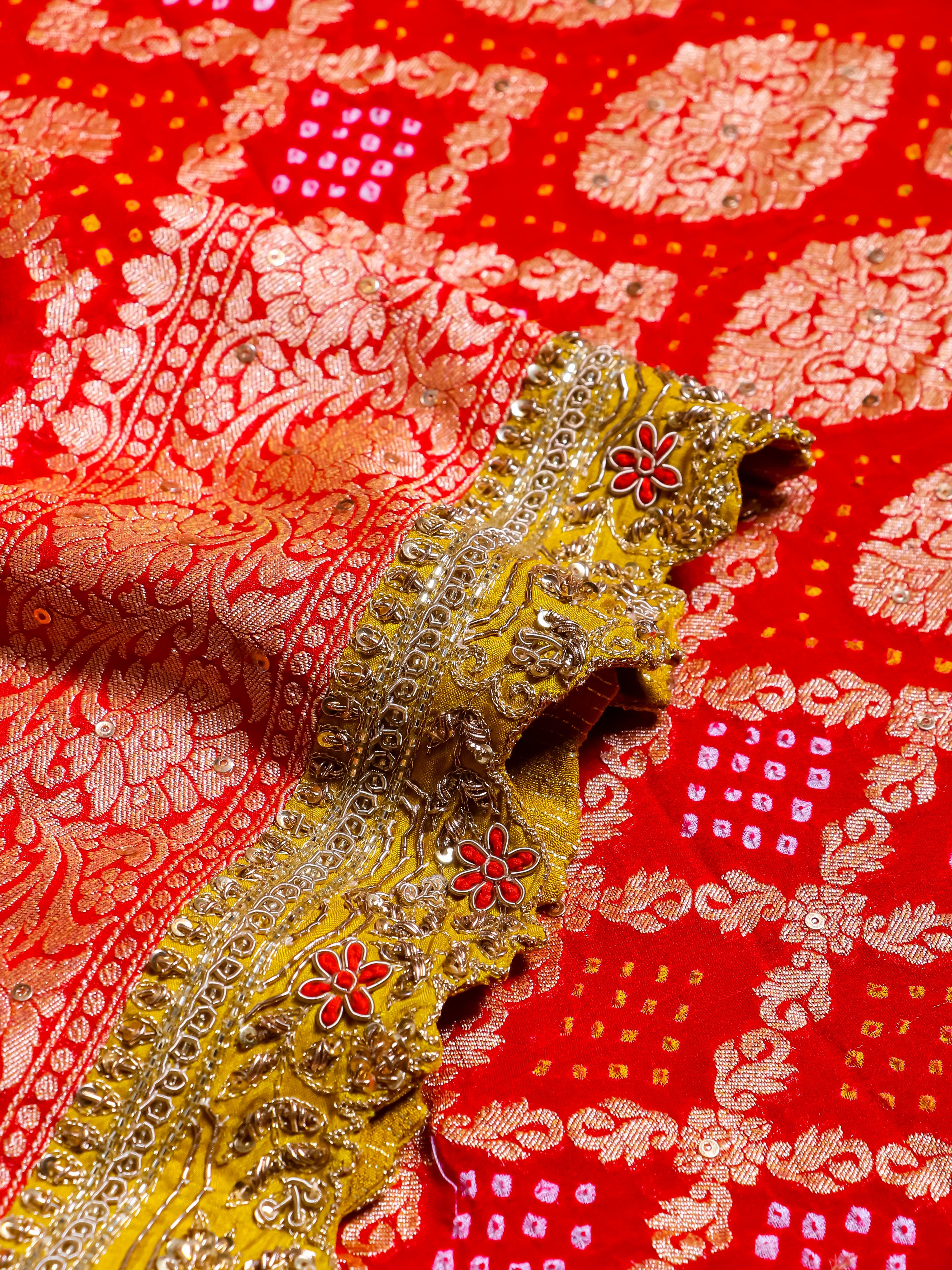 Handwoven Reddish Pink Banarasi Khaddi Silk Saree - Sumangal Ekam