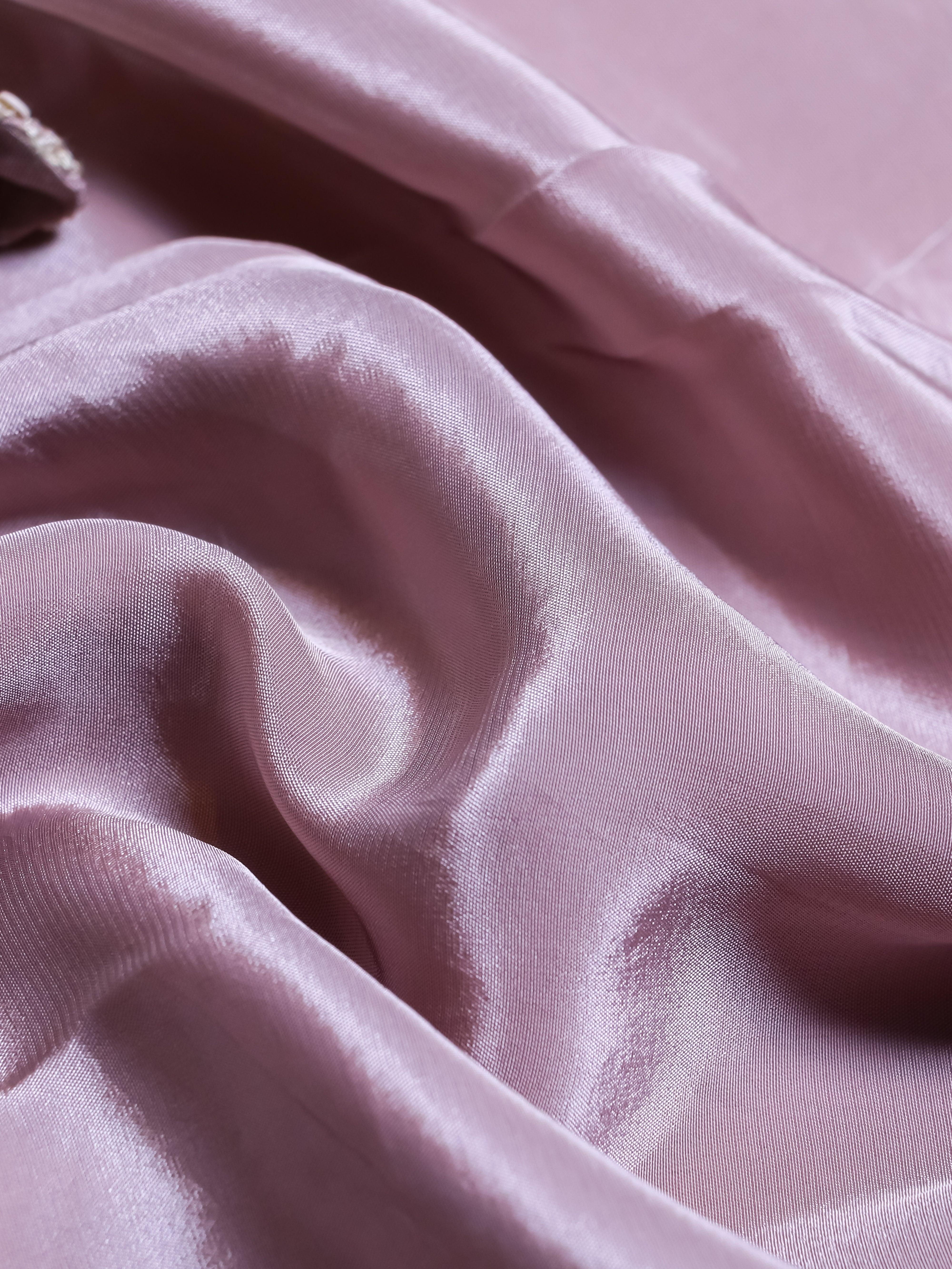 Designer Lavender Crepe Silk Saree - Sumangal Ekam
