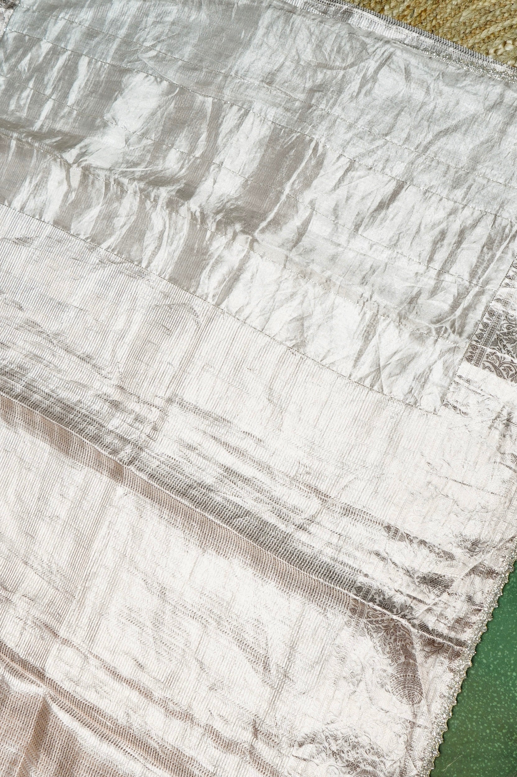 Designer Gold Banarasi Tissue Silk Saree
